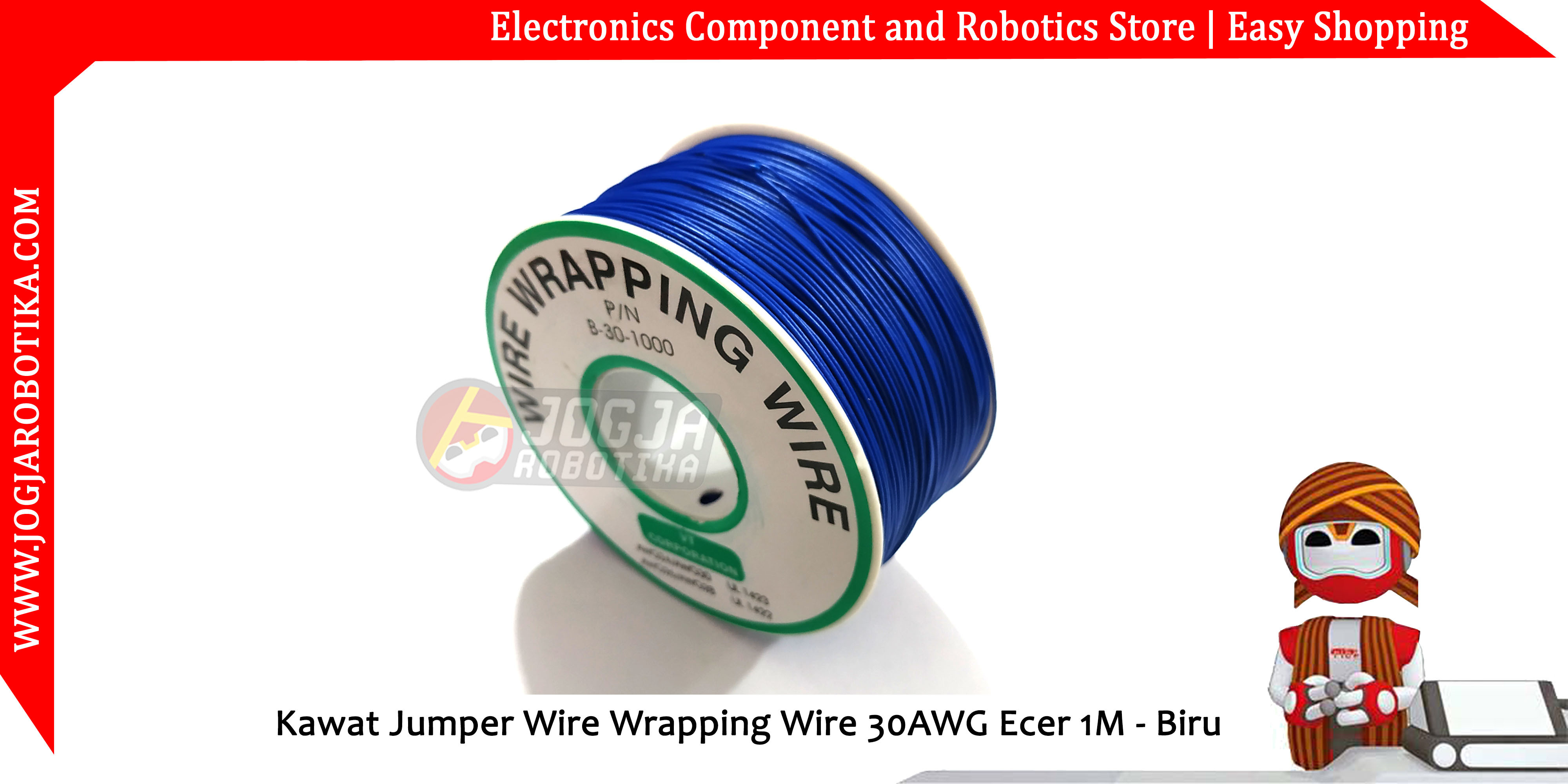 Kawat Jumper Wire Wrapping Wire 30AWG Ecer 1M - Biru