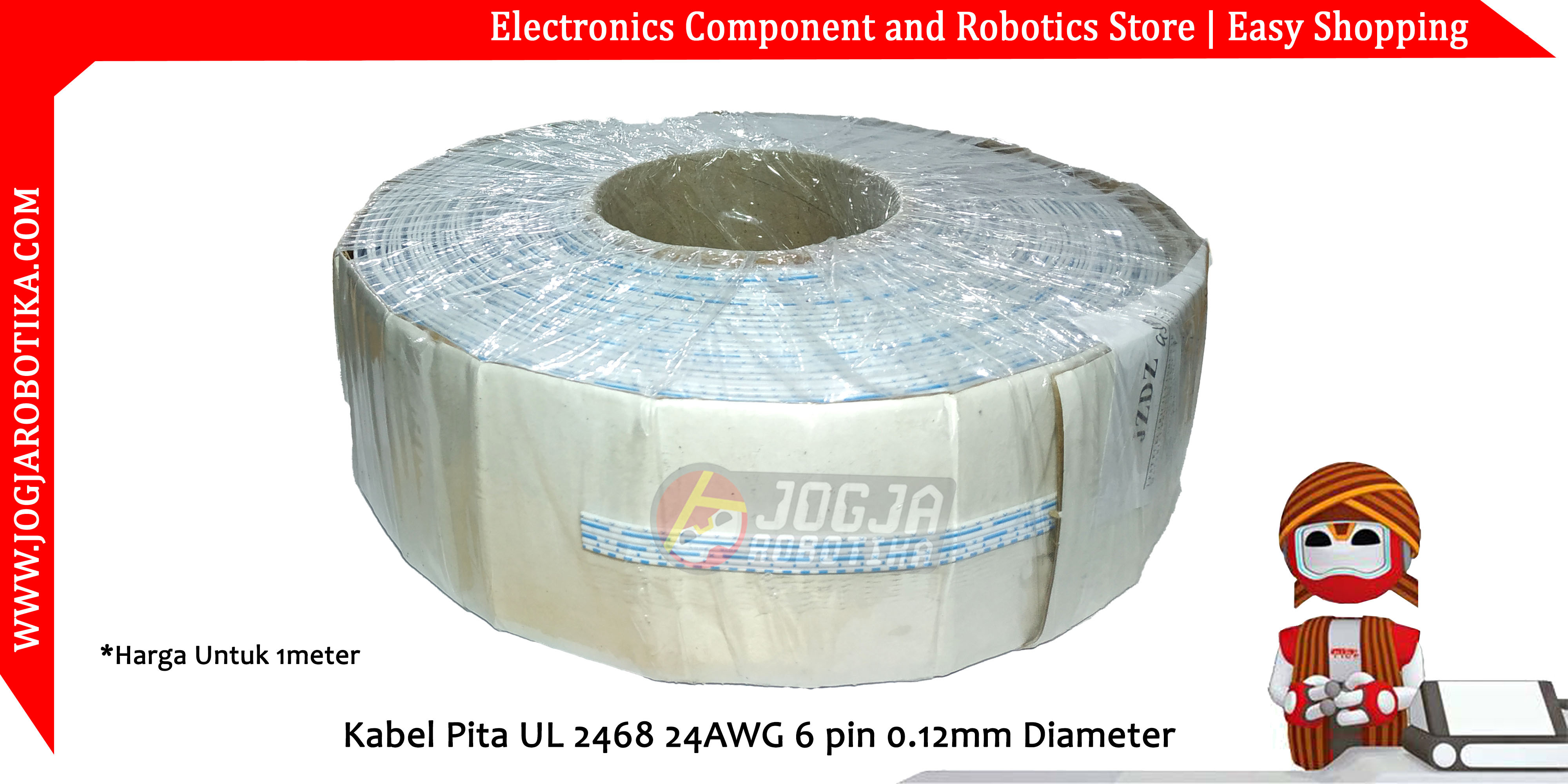 Kabel Pita UL 2468 24AWG 6 pin 0.12mm Diameter