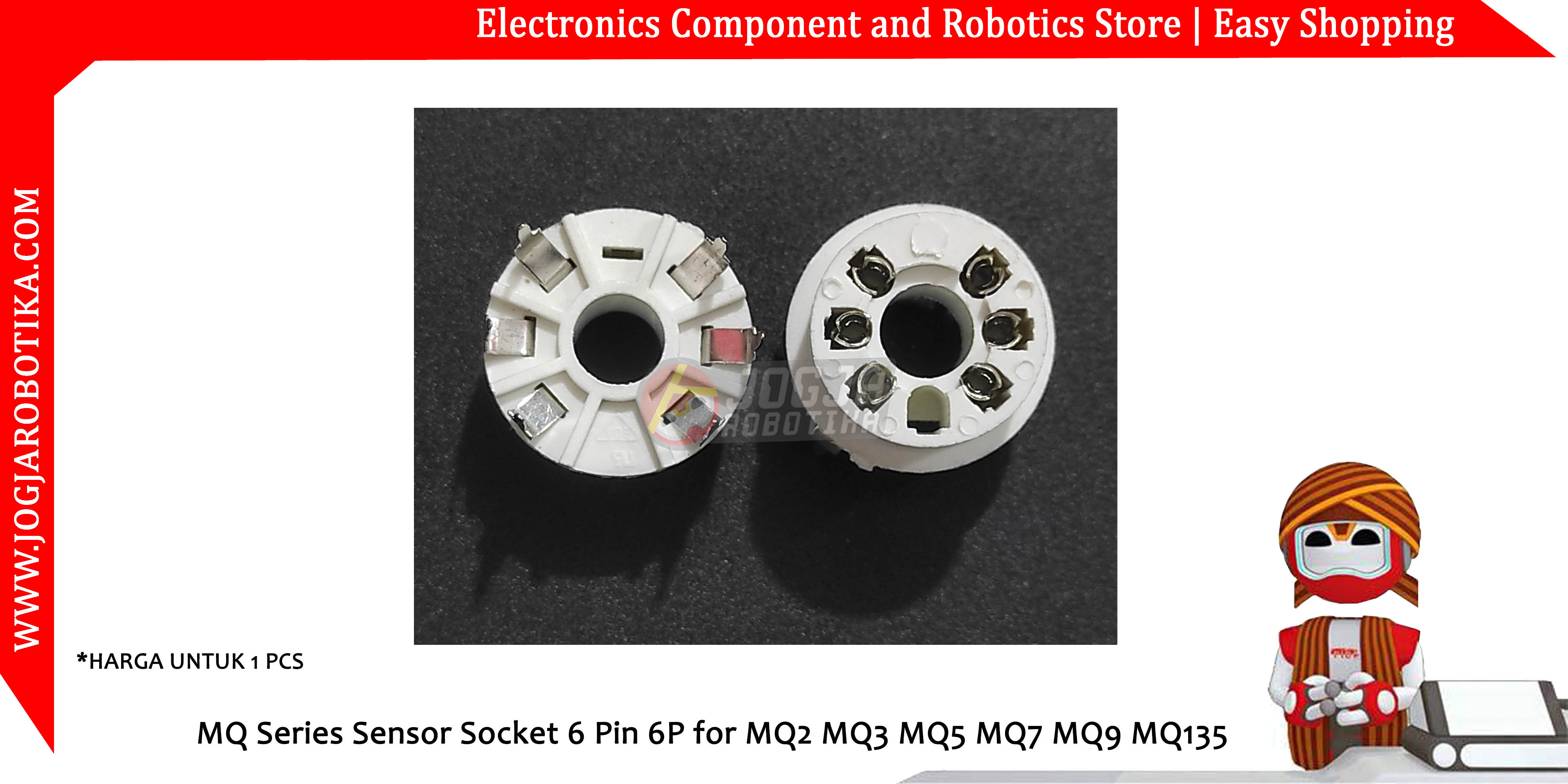 MQ Series Sensor Socket 6 Pin 6P for MQ2 MQ3 MQ5 MQ7 MQ9 MQ135