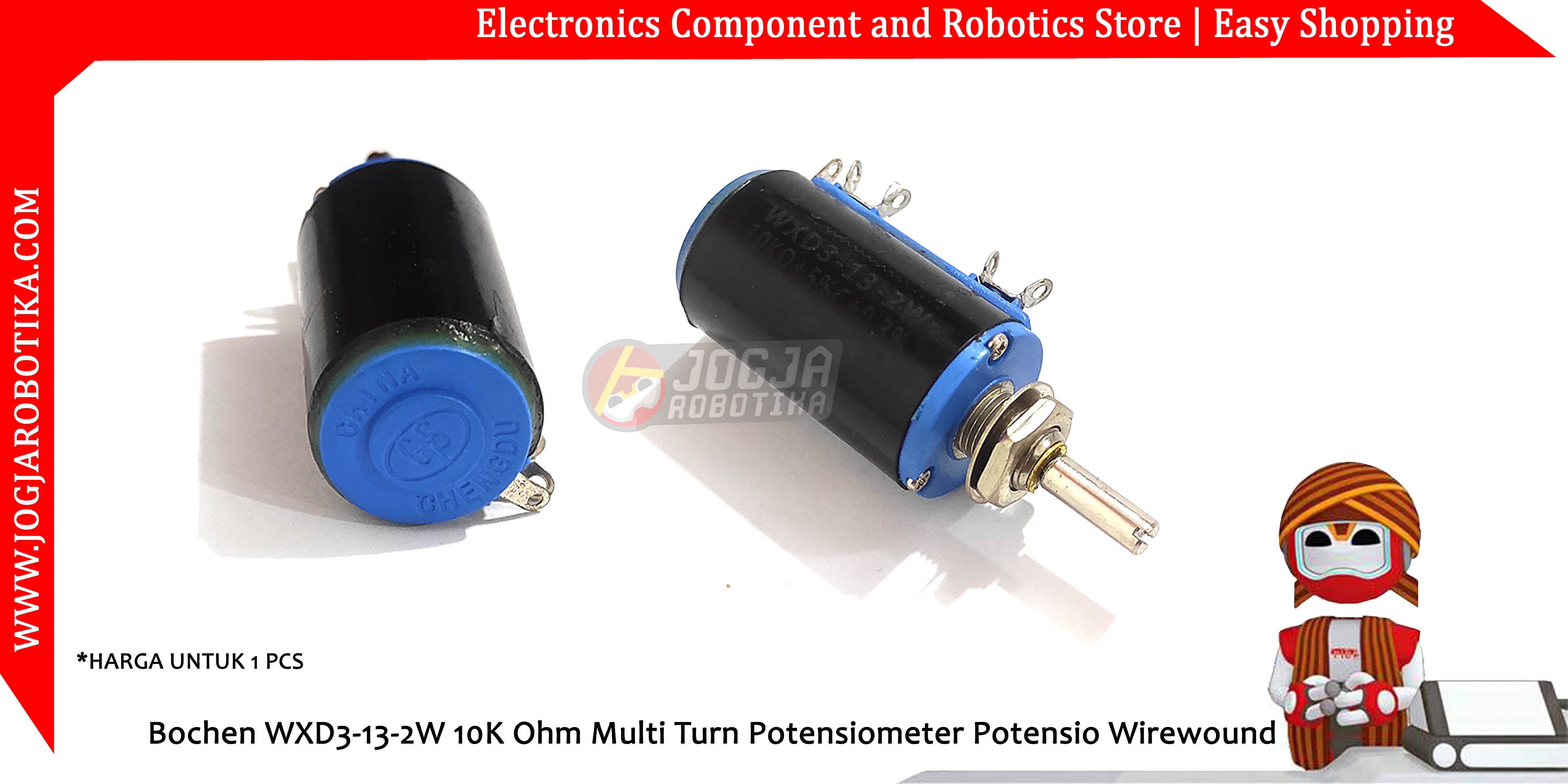 Bochen WXD3-13-2W 10K Ohm Multi Turn Potensiometer Potensio Wirewound