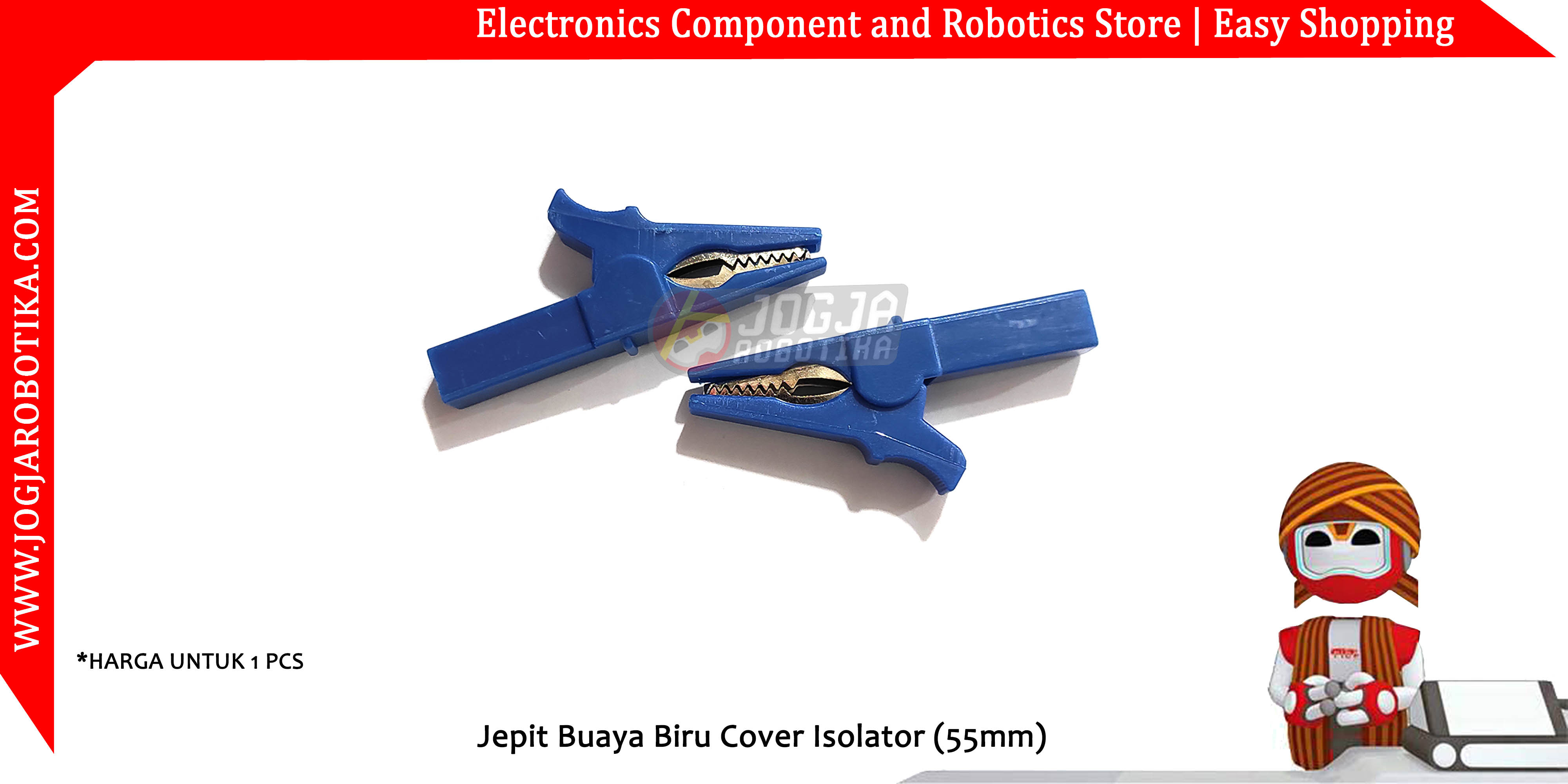 Jepit Buaya Biru Cover Isolator (55mm)