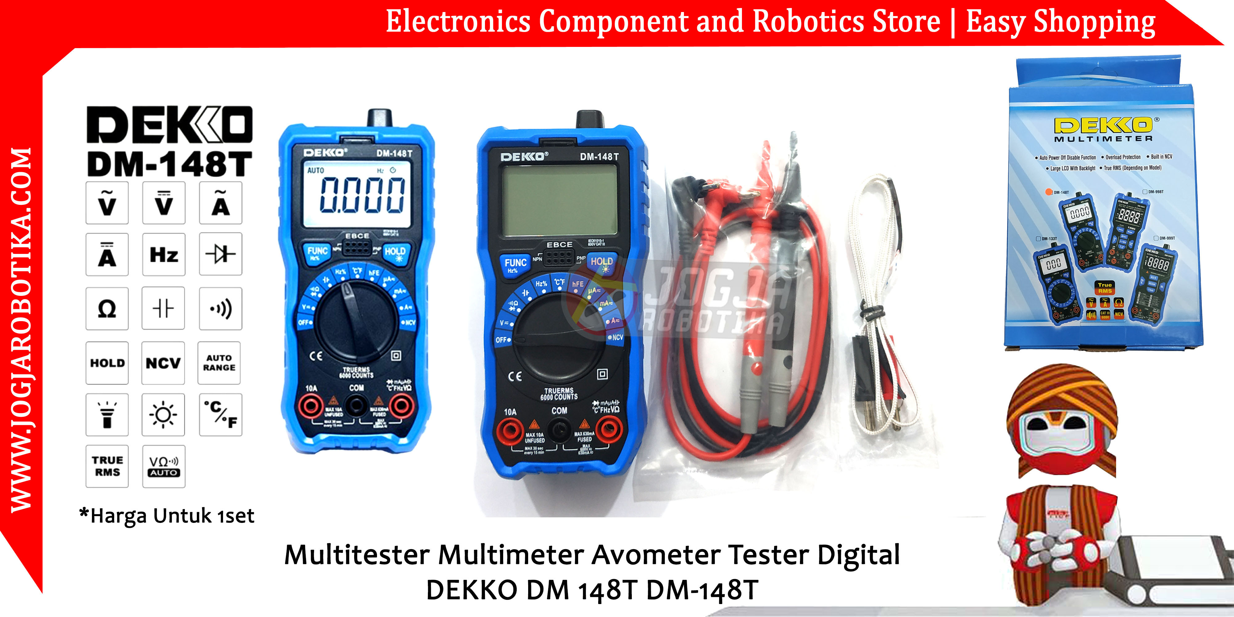 Multitester Multimeter Avometer Tester Digital DEKKO DM 148T DM-148T
