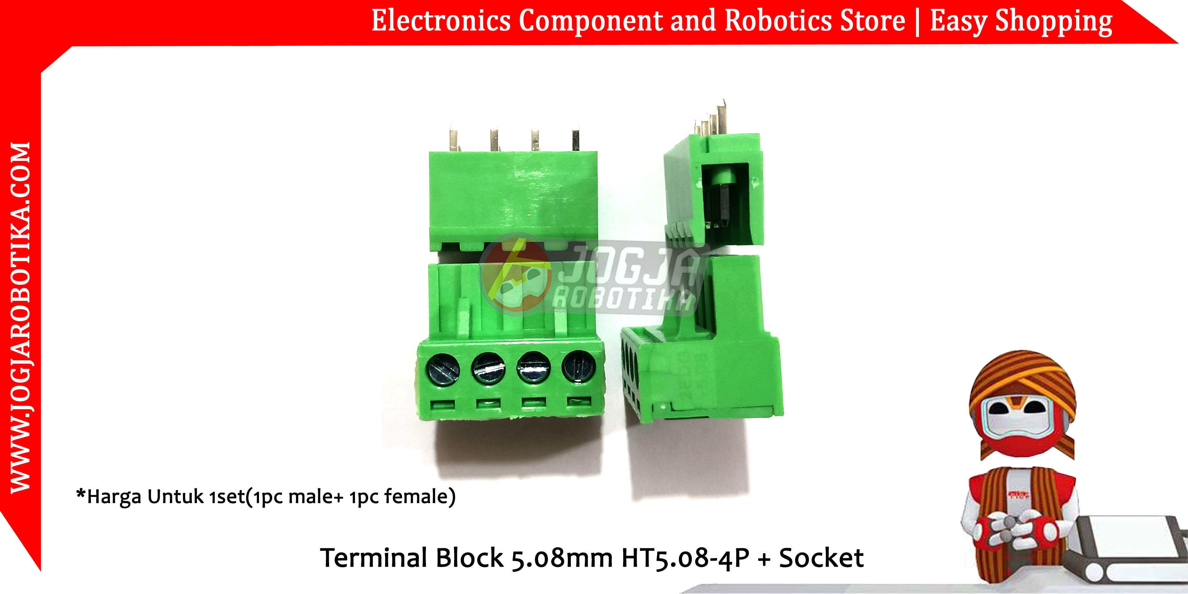 Terminal Block 5.08mm HT5.08-4P + Socket