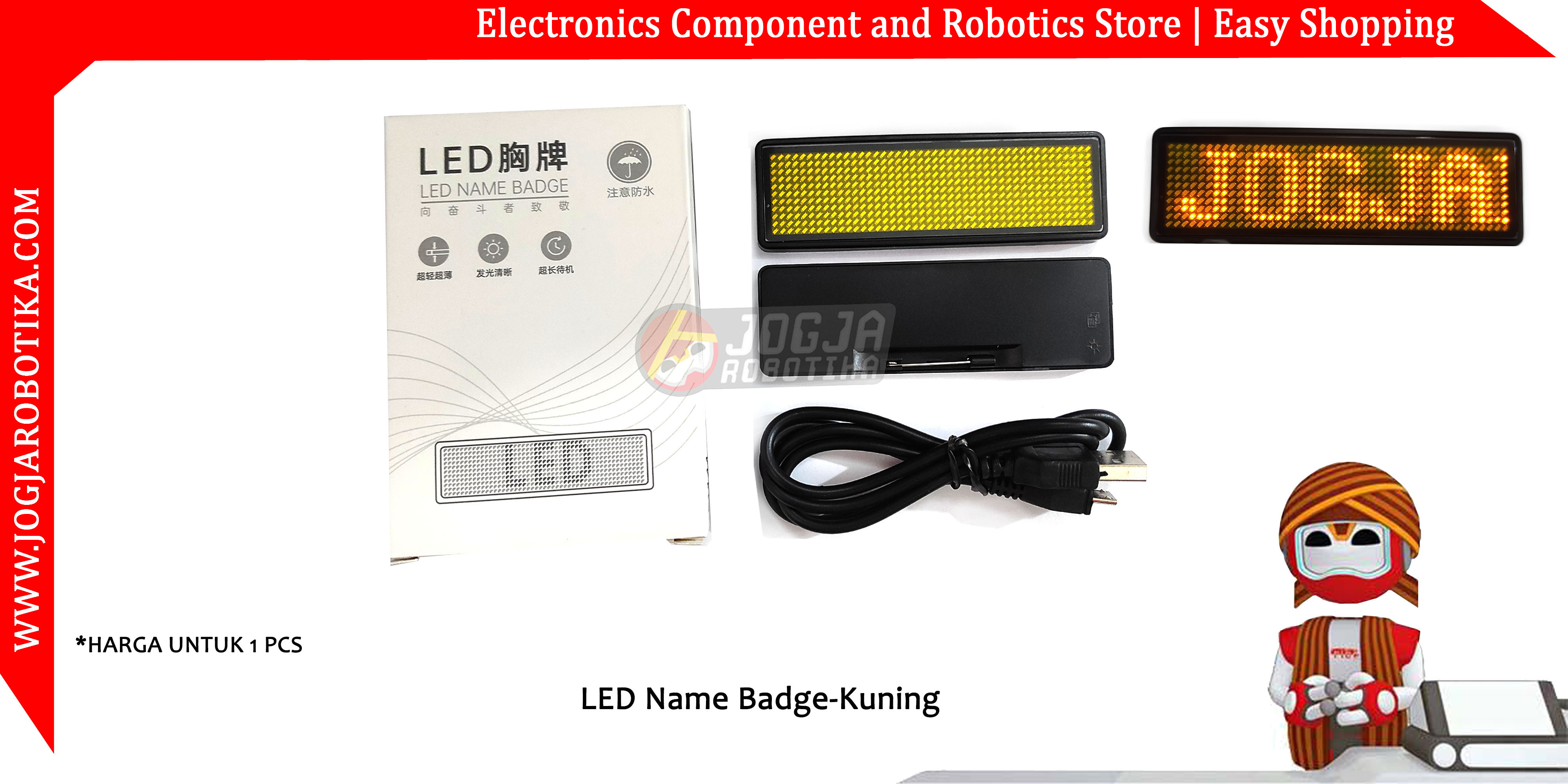 LED Name Badge-Kuning