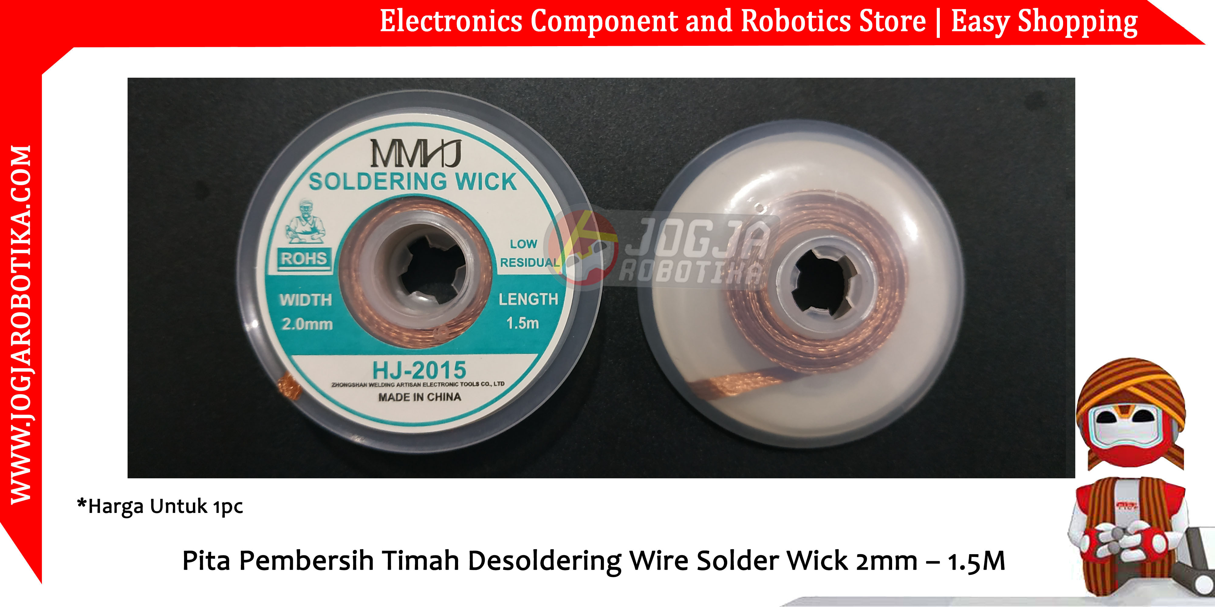 Pita Pembersih Timah Desoldering Wire Solder Wick 2mm – 1.5M