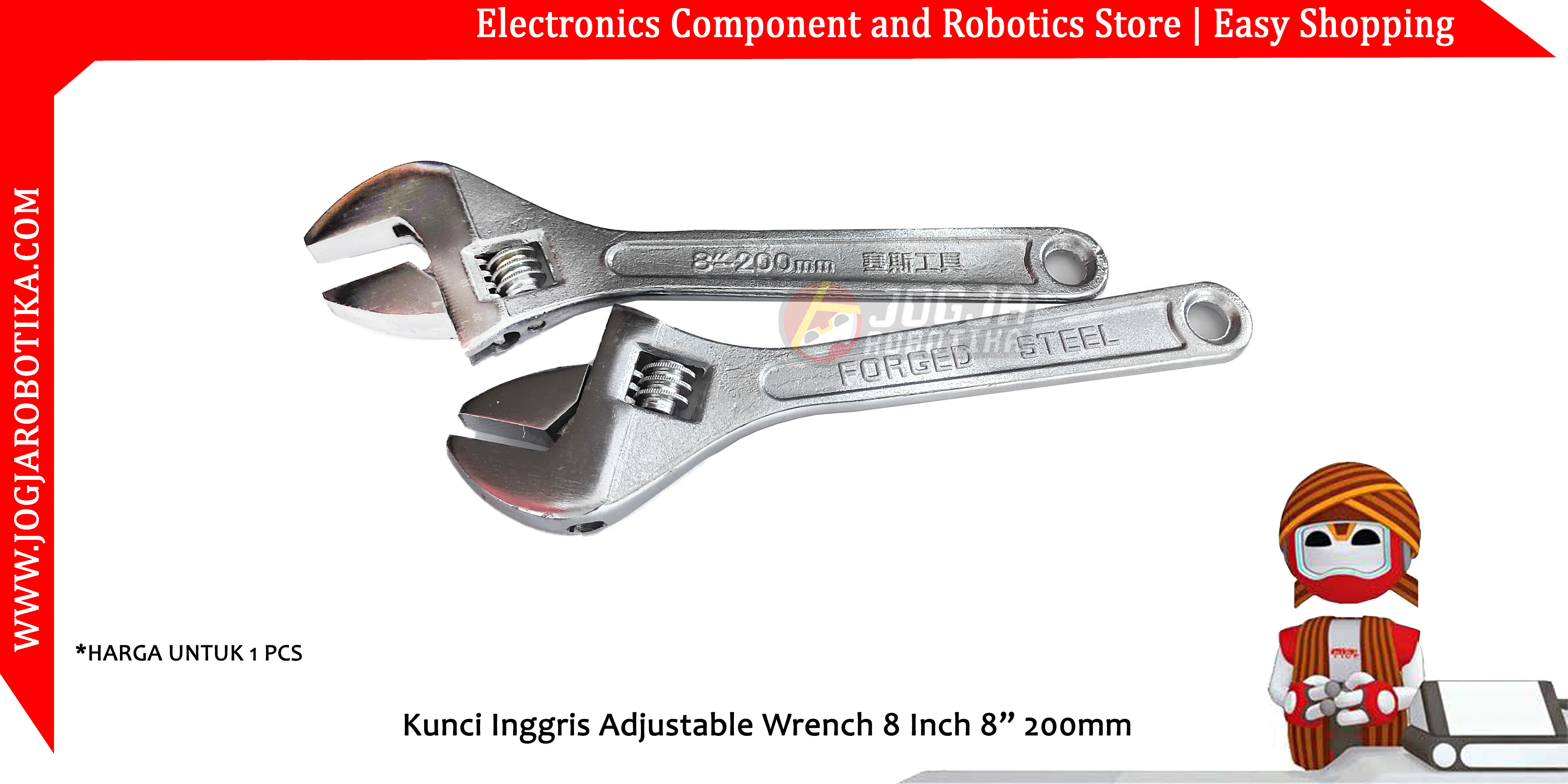 Kunci Inggris Adjustable Wrench 8 Inch 8” 200mm