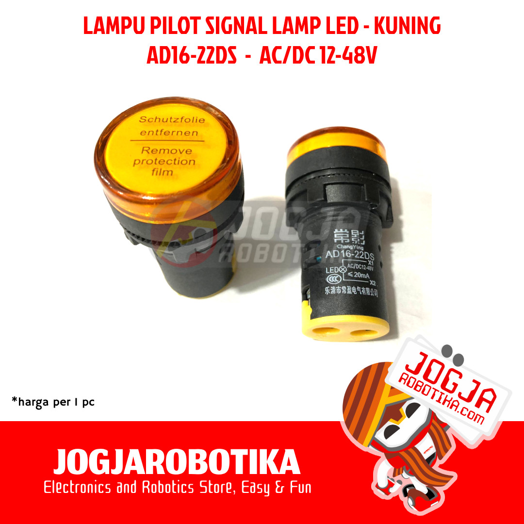 LAMPU PILOT SIGNAL LAMP LED AC/DC 12-48V AD16-22DS - KUNING