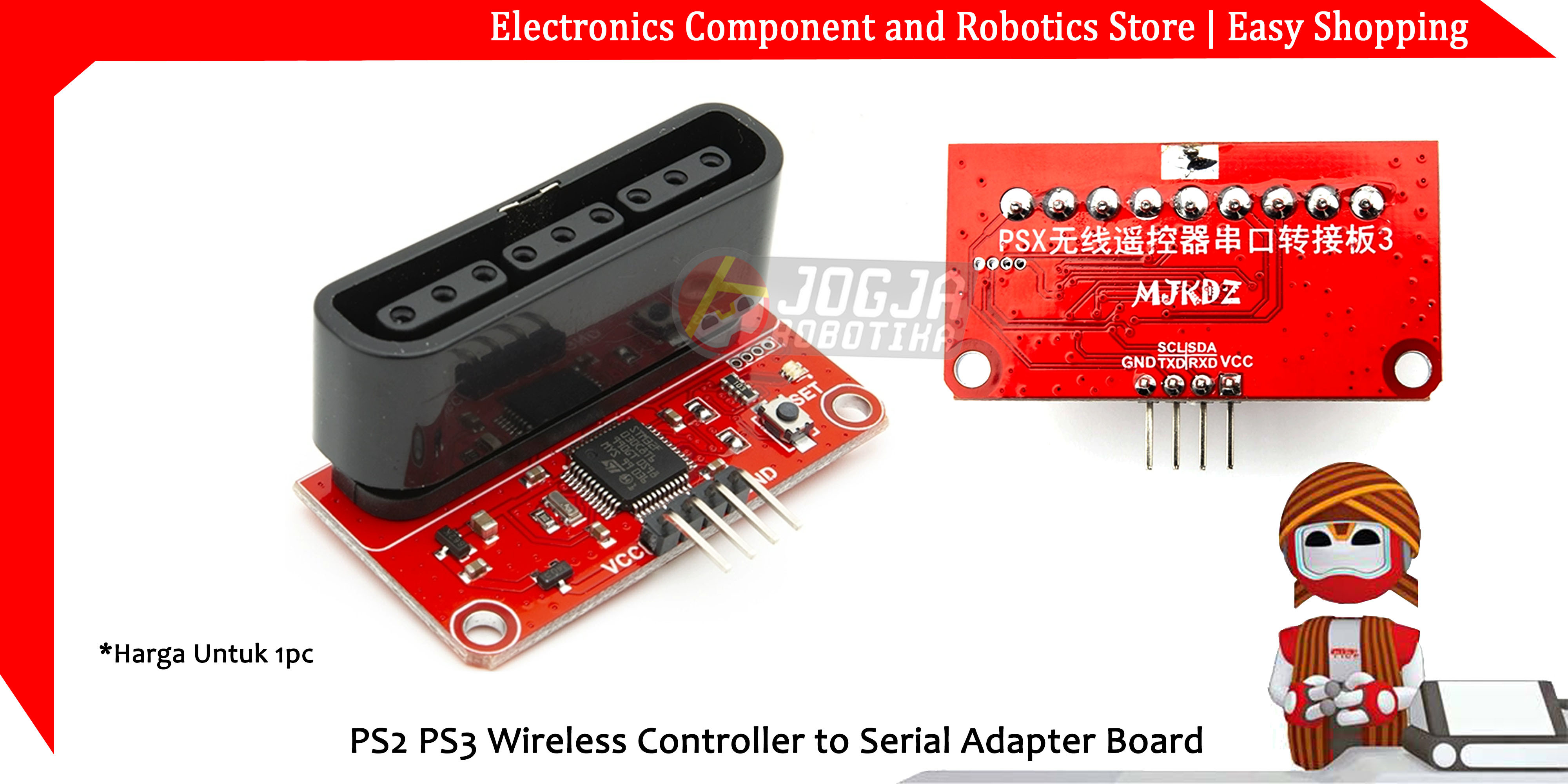 PS2 PS3 Wireless Controller to Serial Adapter Board