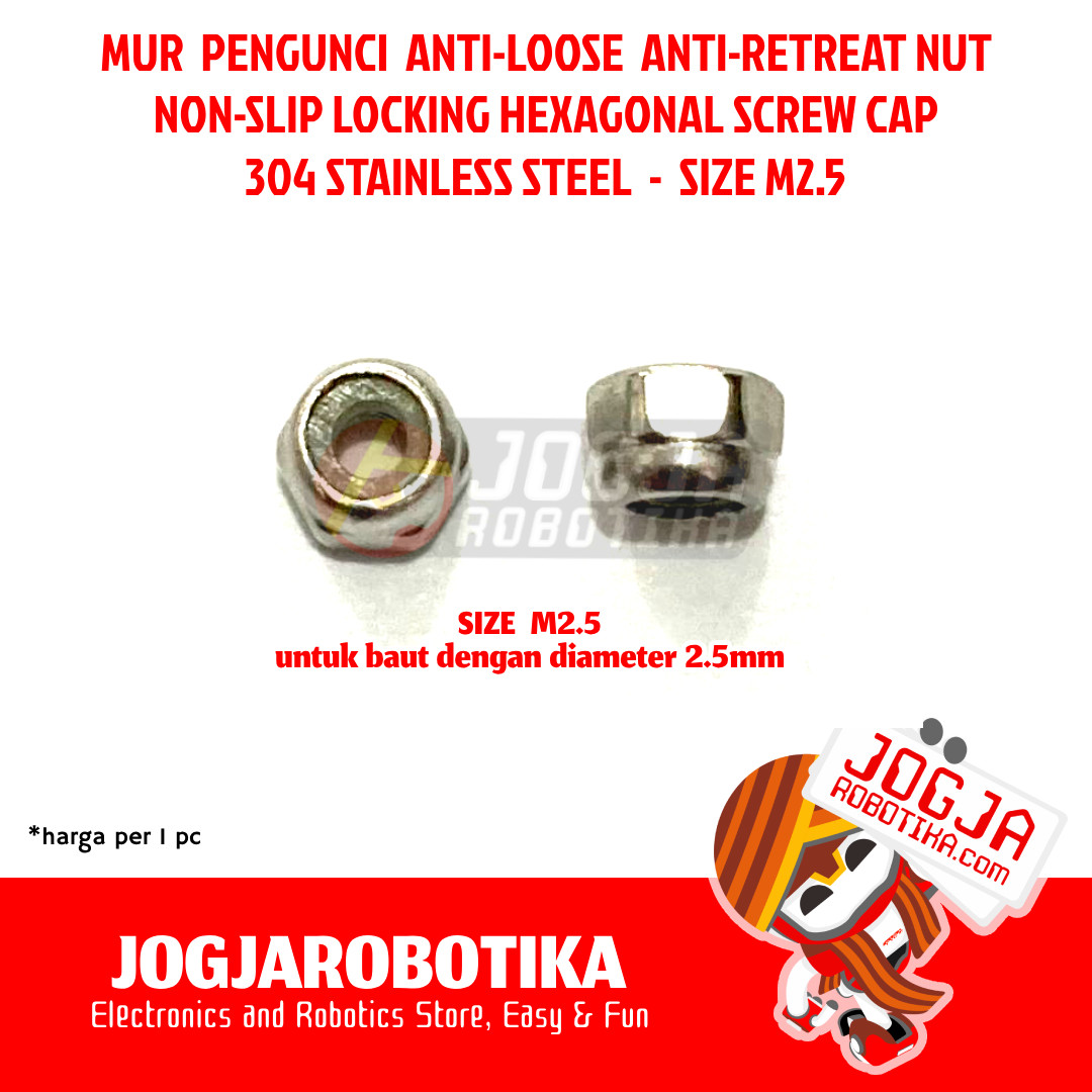 MUR LOCK NUT LOCK-NUT MUR TAMIYA ANTI-LOOSE ANTI-RETREAT NUT SUS 304 STAINLESS STEEL - M2.5