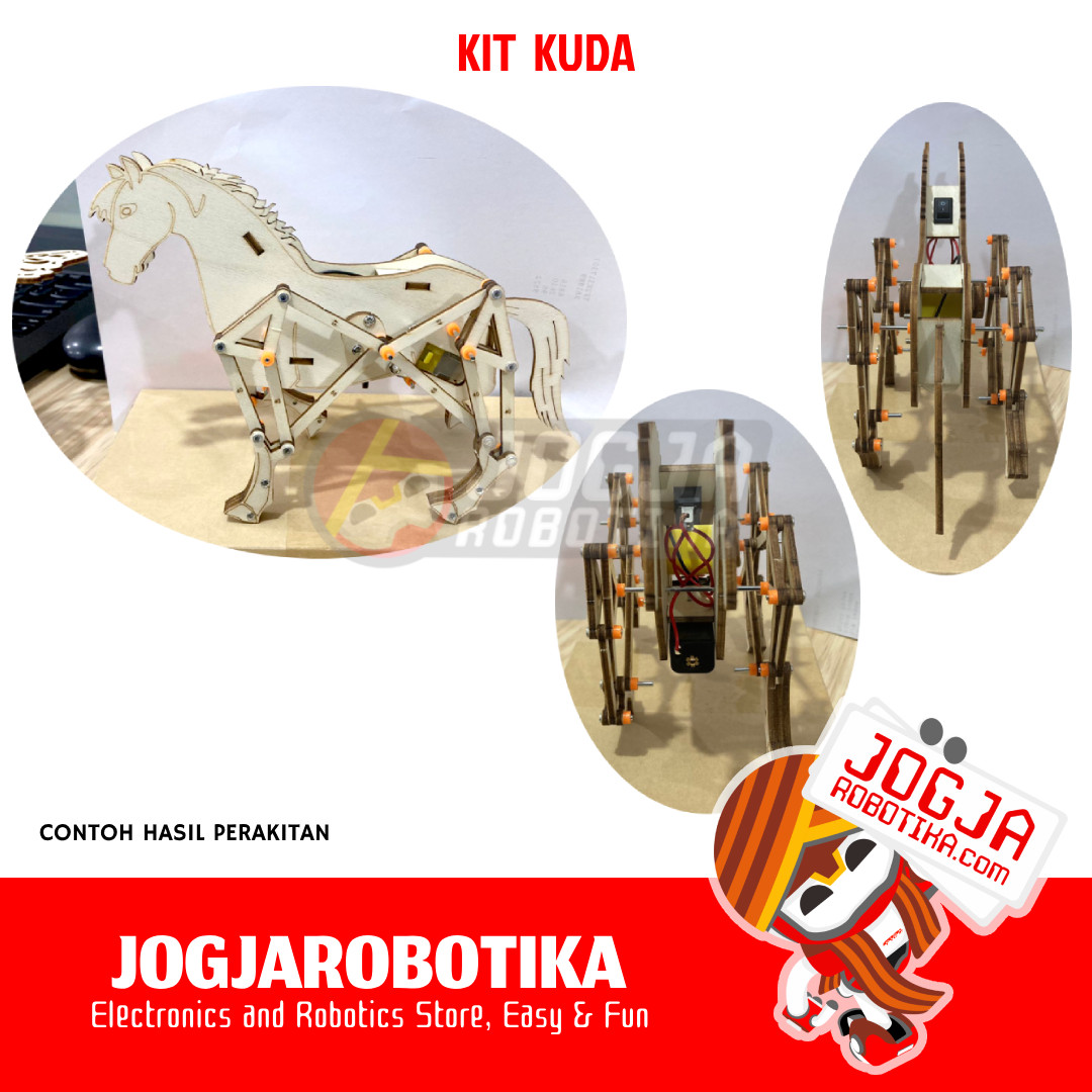 MAINAN DIY ROBOT EDUKASI RAKIT PUZZLE KAYU DESAIN MEKANIKAL KIT PROTOTIPE - KIT KUDA