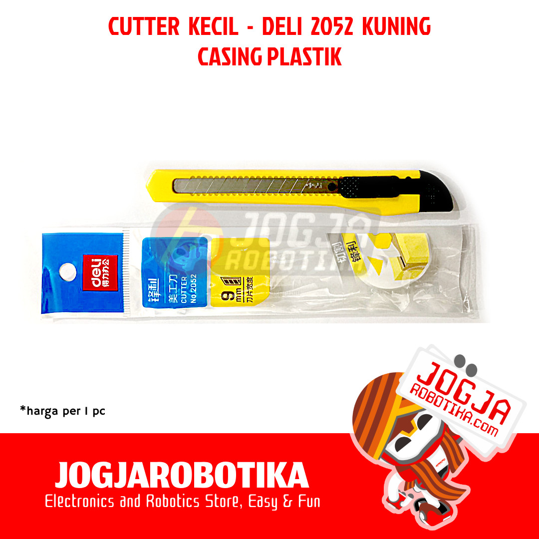 CUTTER KATER PISAU KECIL PEMOTONG KERTAS PEMBUKA PAKET BRAND DELI - 2052