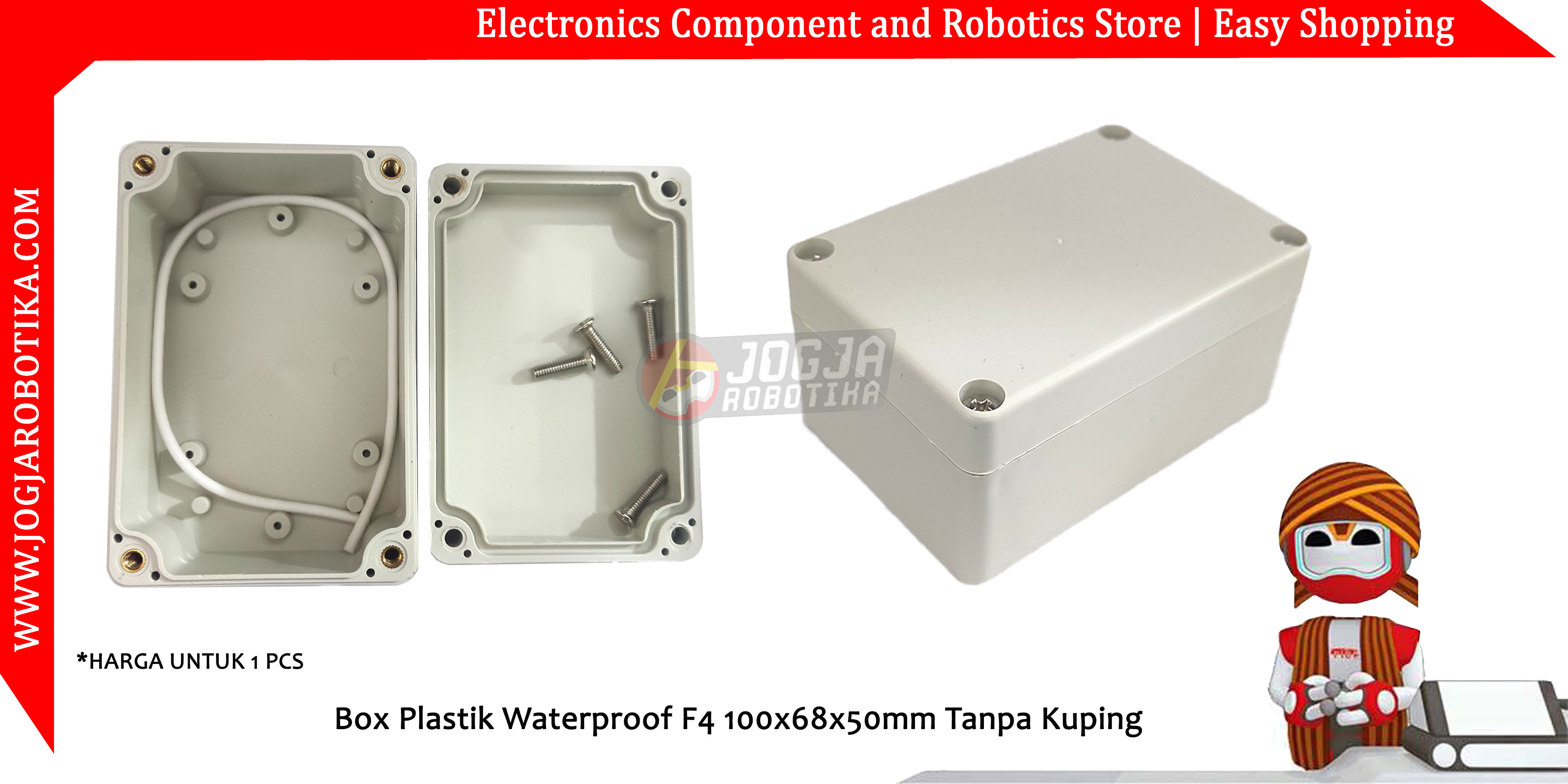Box Plastik Waterproof F4 100x68x50mm Tanpa Kuping