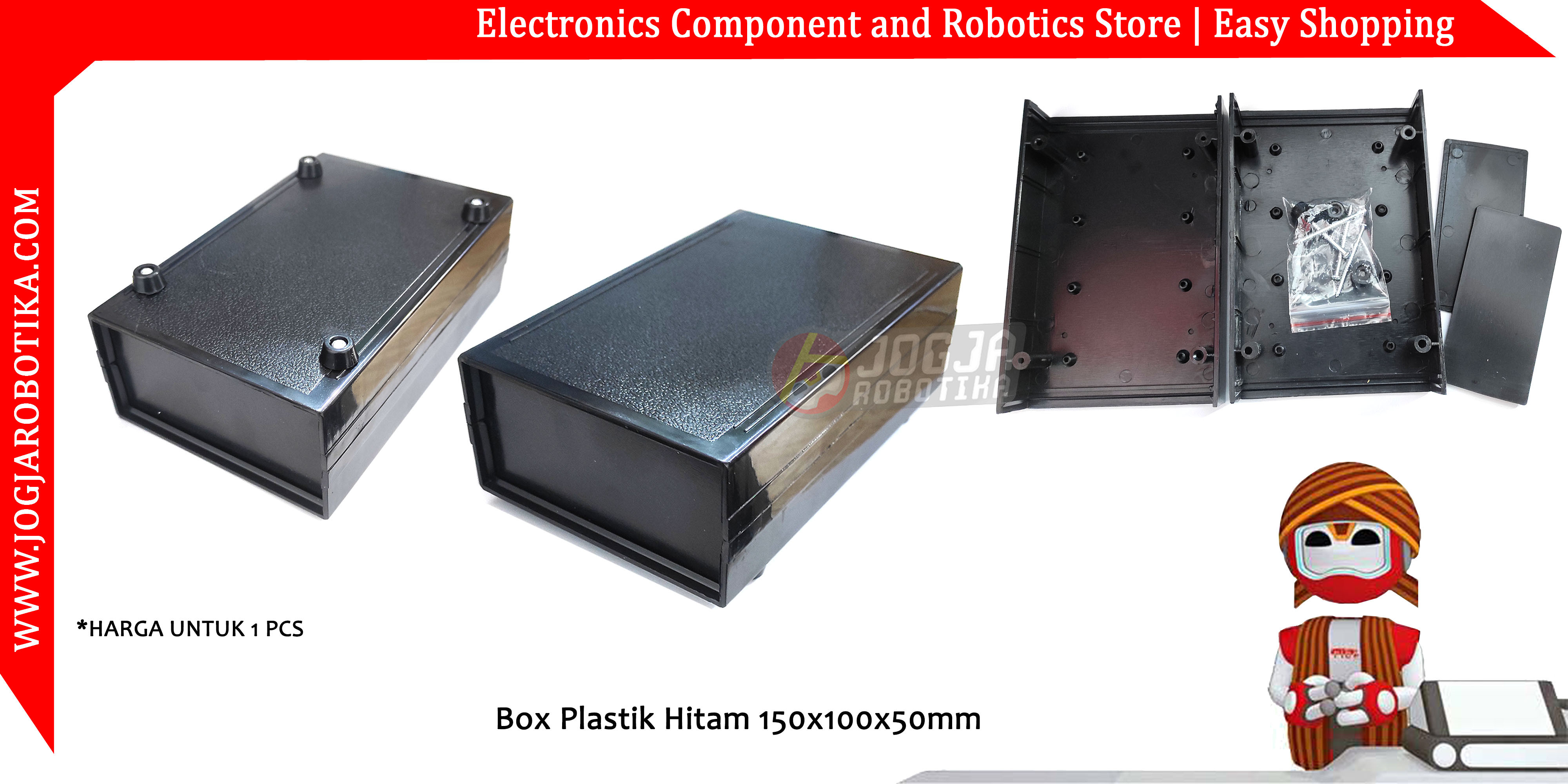 Box Plastik HItam 150x100x50mm