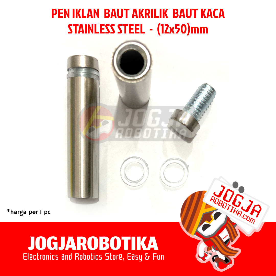 PEN IKLAN BAUT AKRILIK BAUT KACA STAINLESS - (12X25)MM