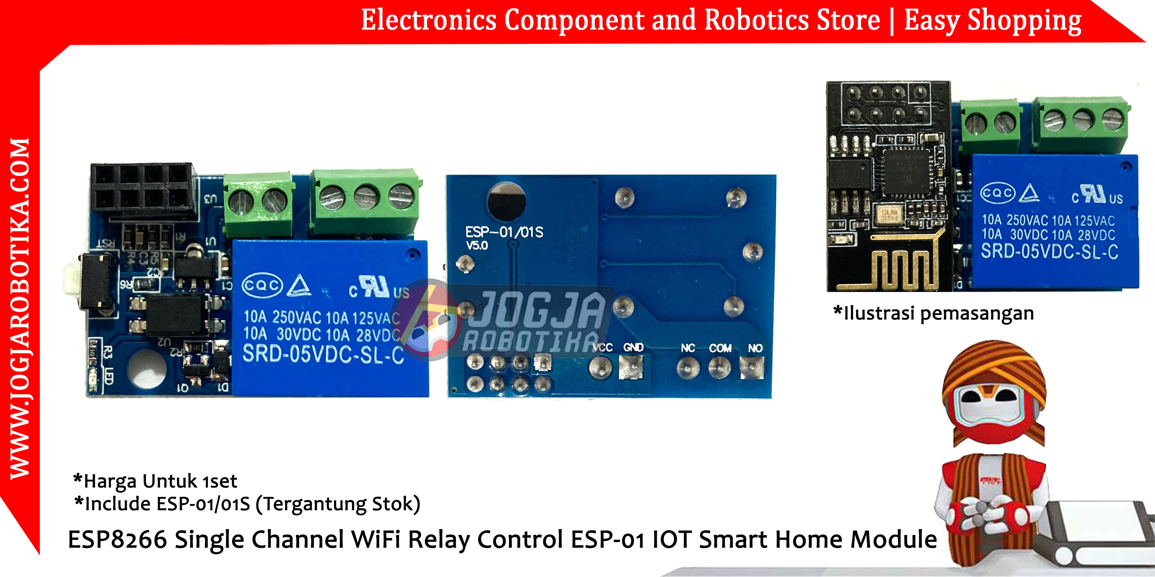 ESP8266 Single Channel WiFi Relay Control ESP-01 IOT Smart Home Module