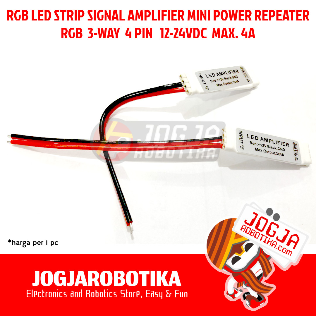 RGB LED Strip Signal Amplifier Mini Power Repeater RGB 3-WAY 4 PIN 12-24VDC MAX. 4A