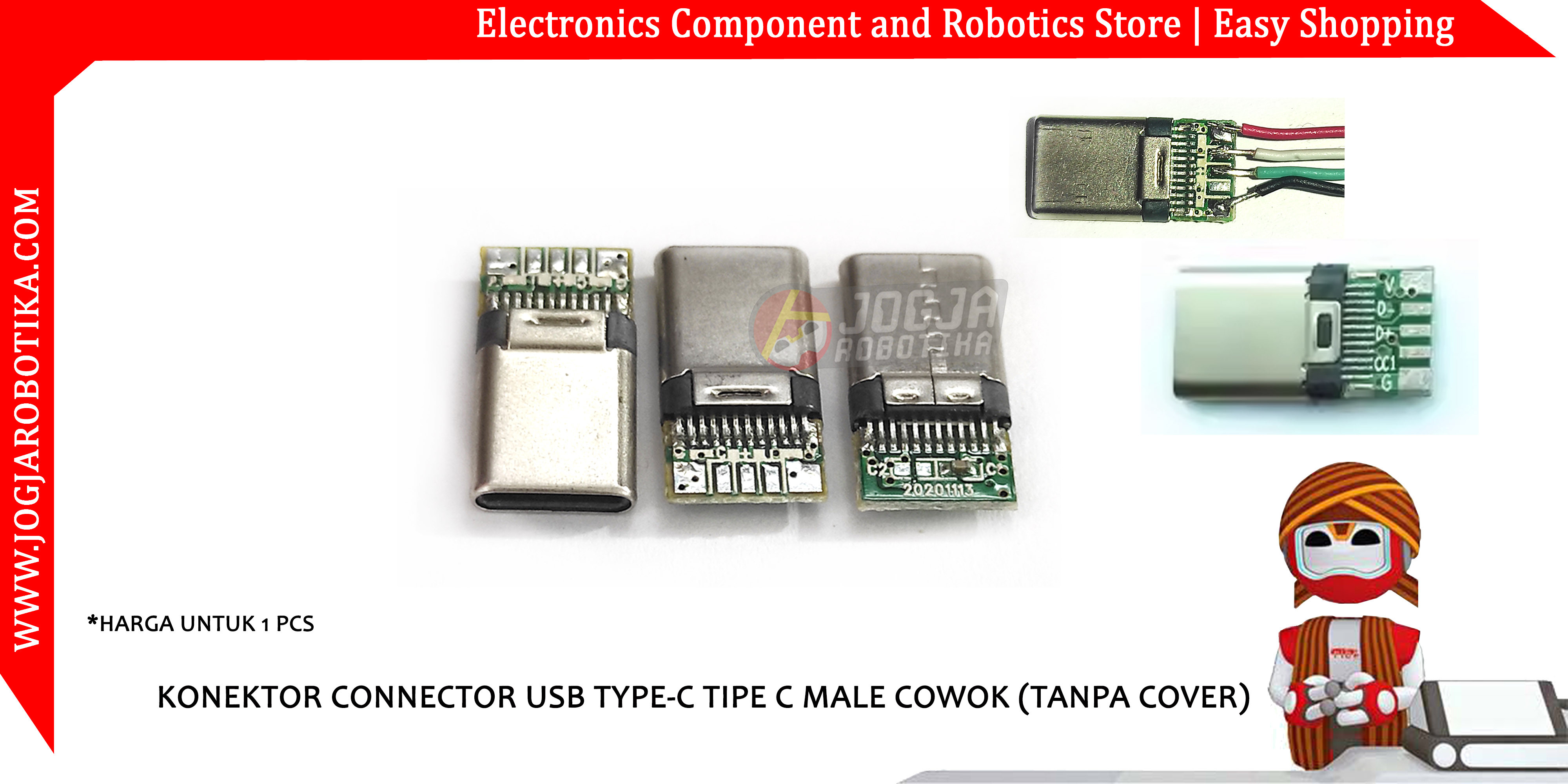 Konektor Connector Soket Type C Female USB 3.1 16p SMD