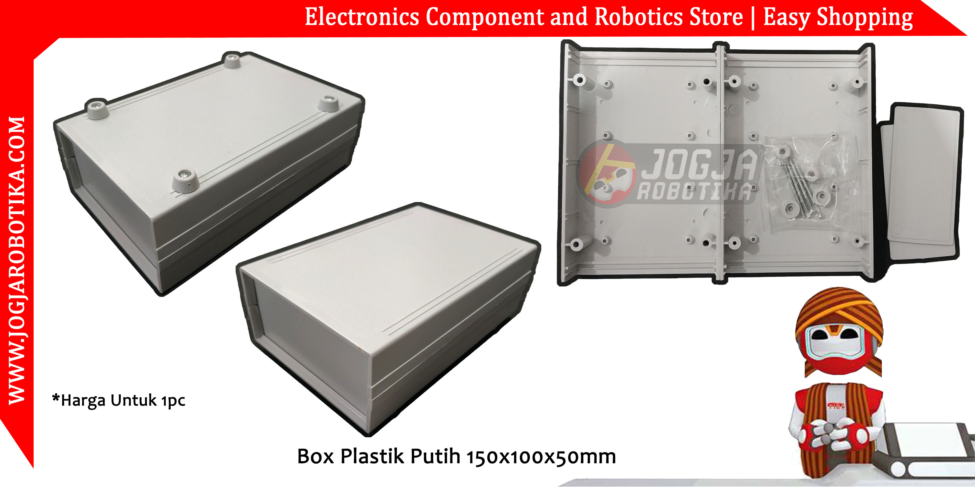 Box Plastik Abu-Abu 150x100x 50mm