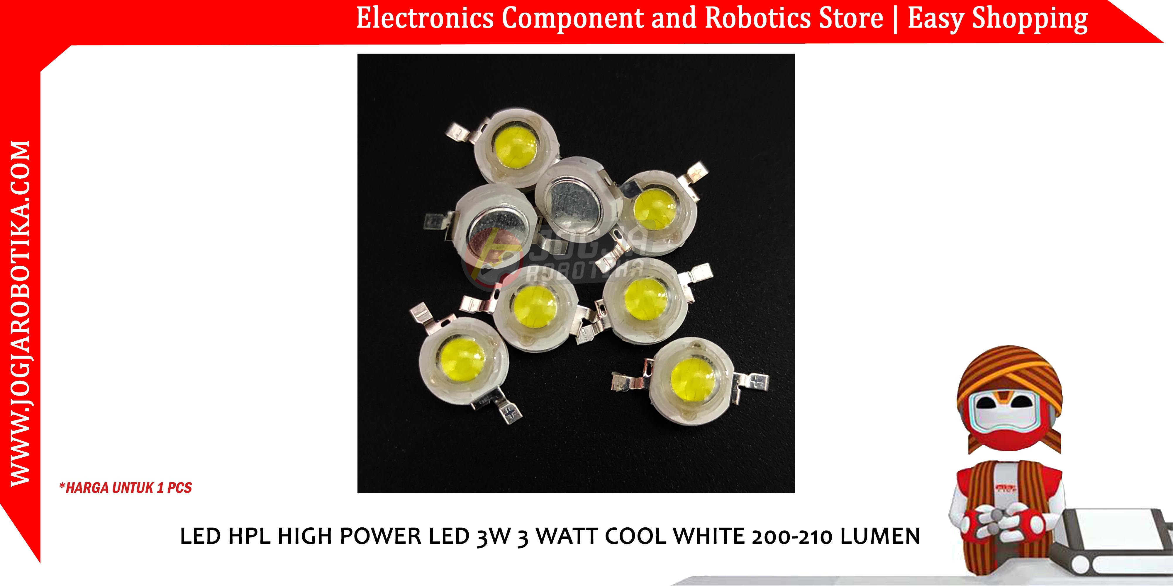 LED HPL HIGH POWER LED 3W 3 WATT COOL WHITE 200-210 LUMEN