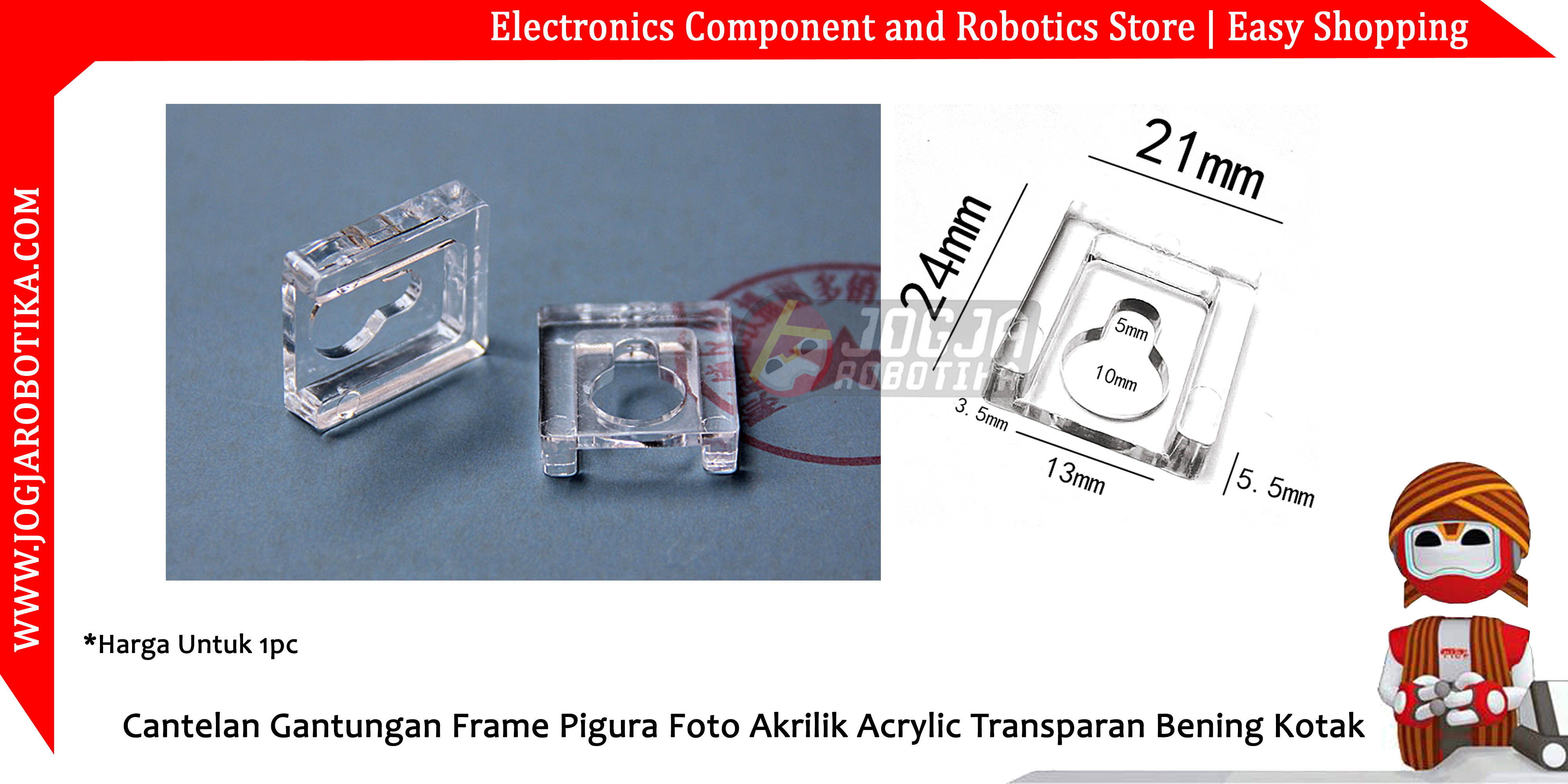 Cantelan Gantungan Frame Pigura Foto Akrilik Acrylic Transparan Bening Kotak
