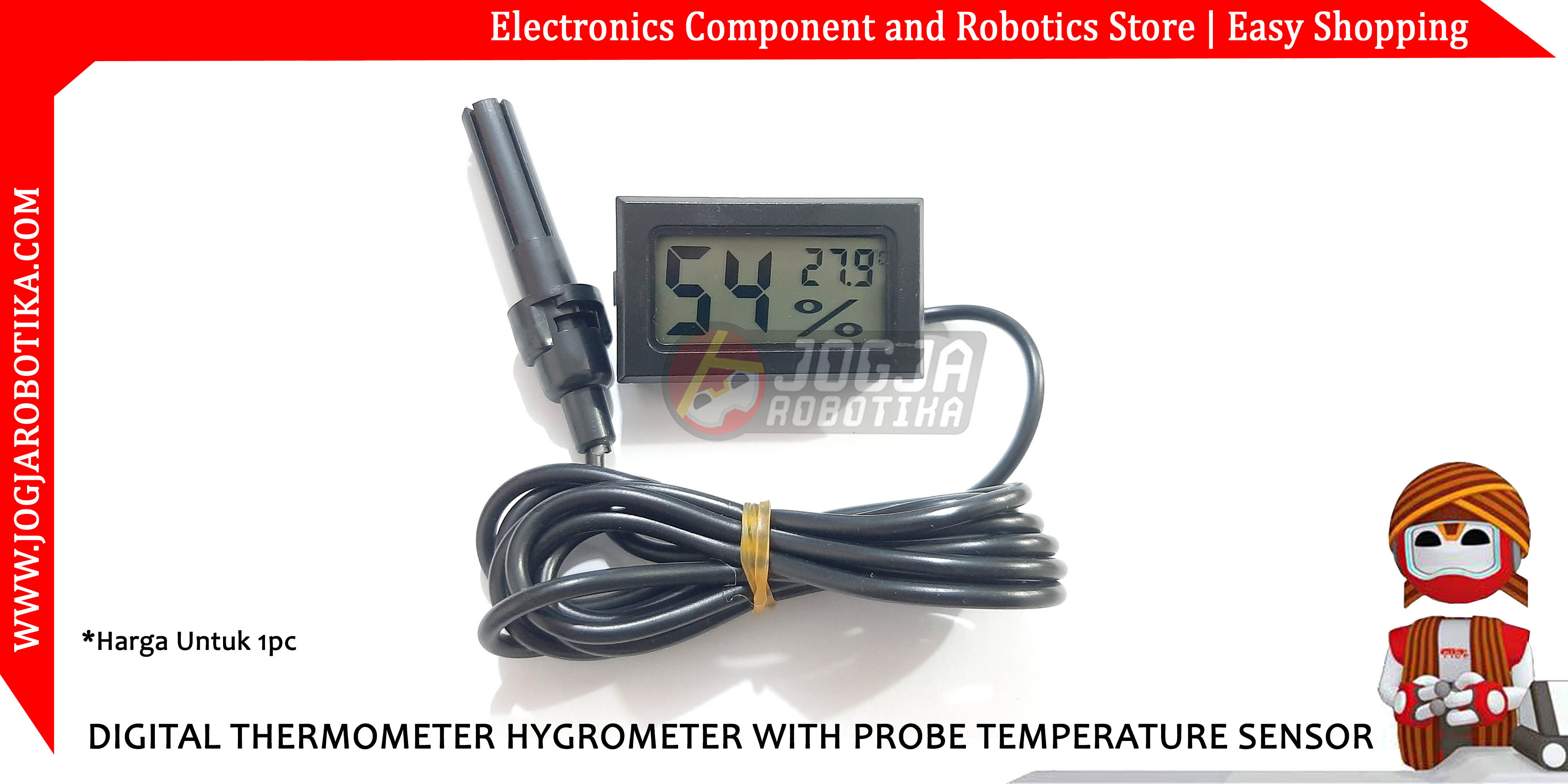 DIGITAL THERMOMETER HYGROMETER WITH PROBE TEMPERATURE SENSOR