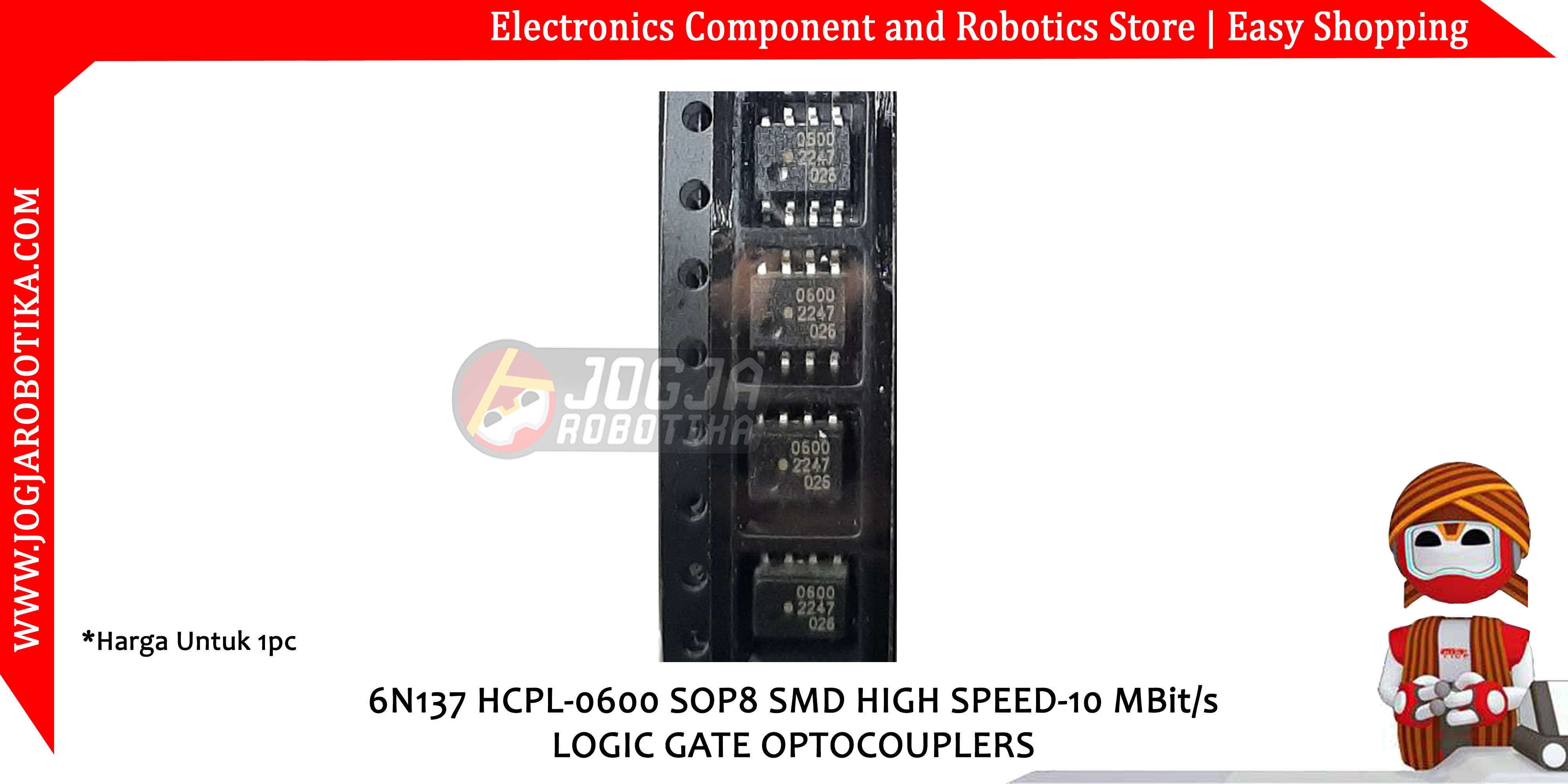 6N137 HCPL-0600 SOP8 SMD HIGH SPEED-10 MBit/s LOGIC GATE OPTOCOUPLERS
