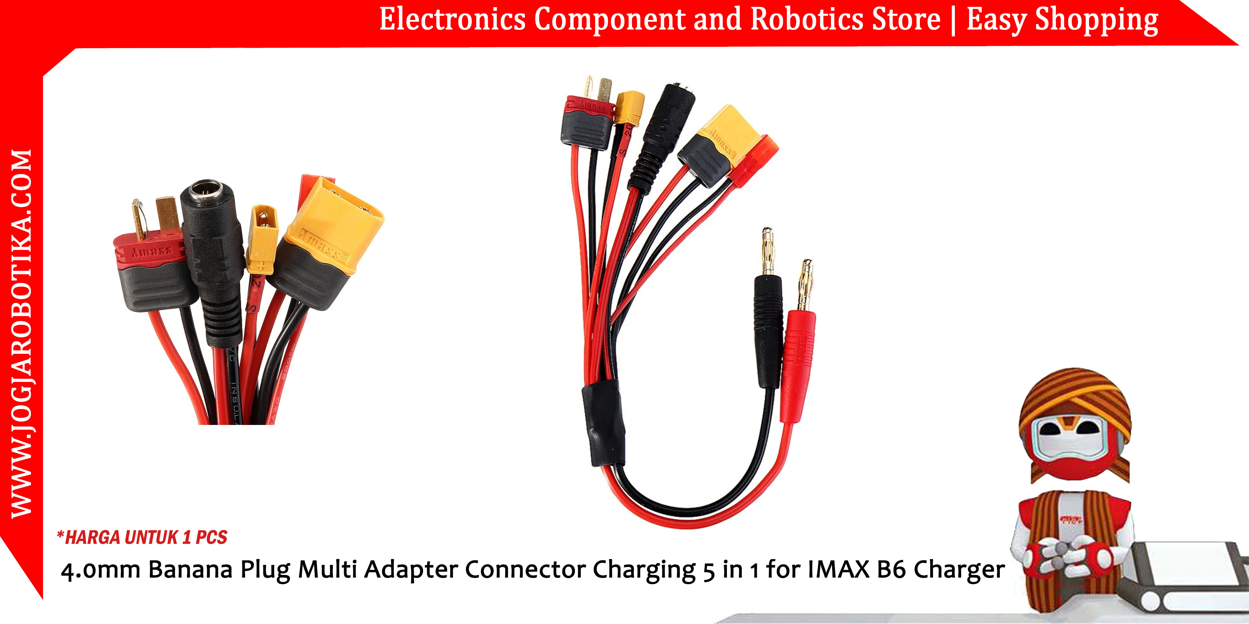 4MM Banana Plug Multi Adapter Connector Charging 5 in 1 for IMAX B6 Charger