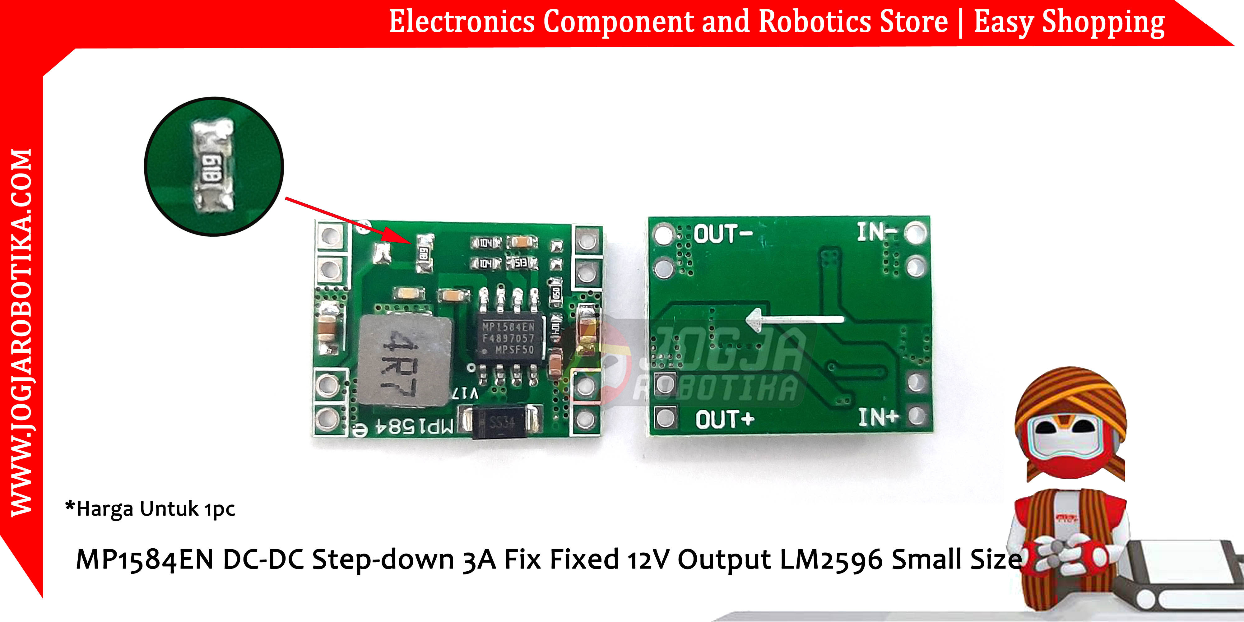MP1584EN DC-DC Step-down 3A Fix Fixed 12V Output LM2596 Small Sizee
