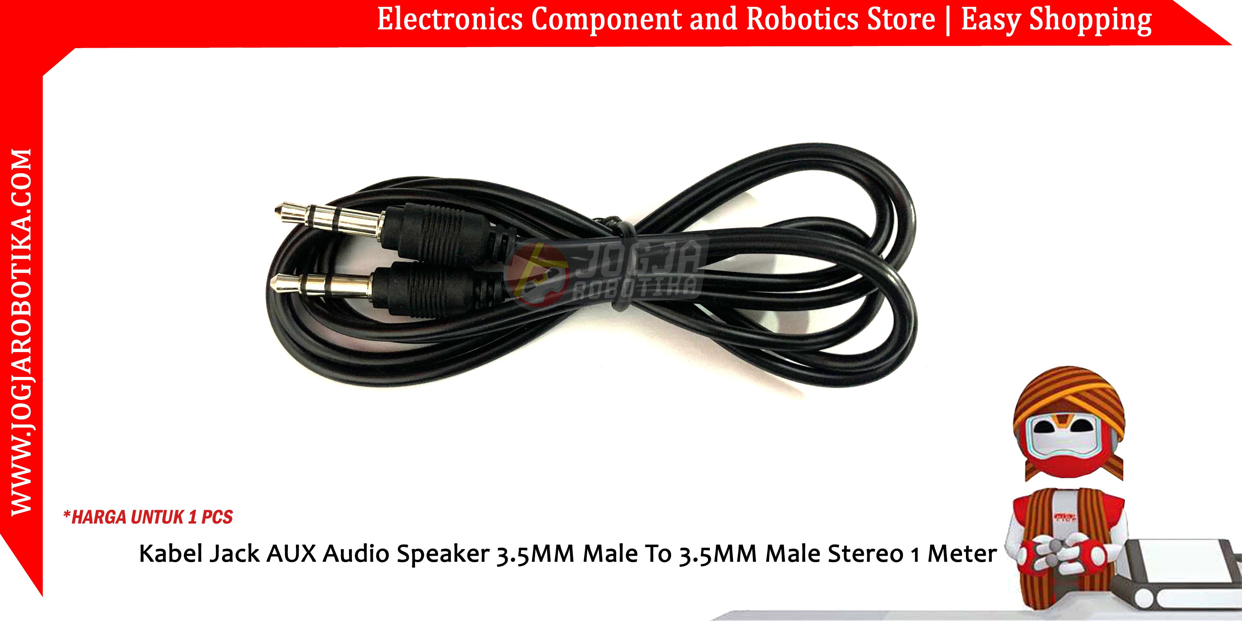 Kabel Jack AUX Audio Speaker 3.5MM Male To 3.5MM Male Stereo 1 Meter