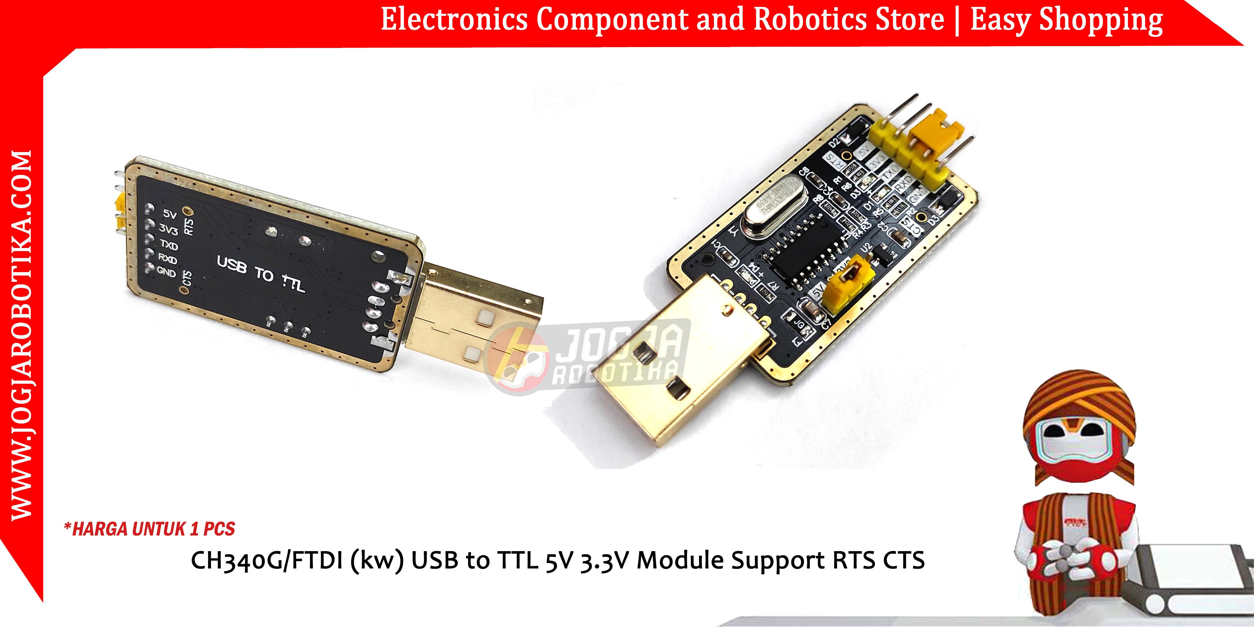 CH340G/FTDI (kw) USB to TTL 5V 3.3V Module Support RTS CTS