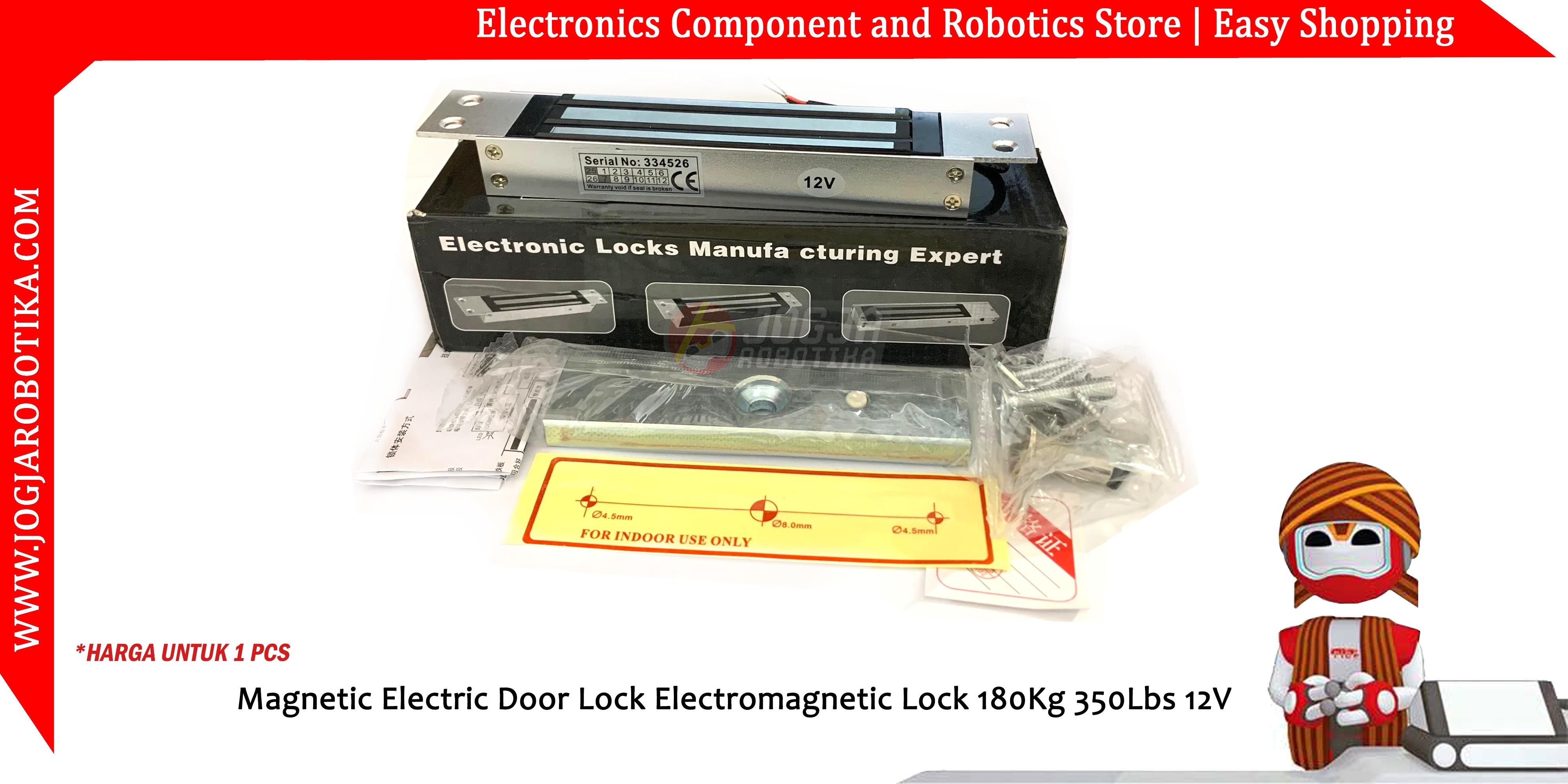 Magnetic Electric Door Lock Electromagnetic Lock 180Kg 350Lbs 12V