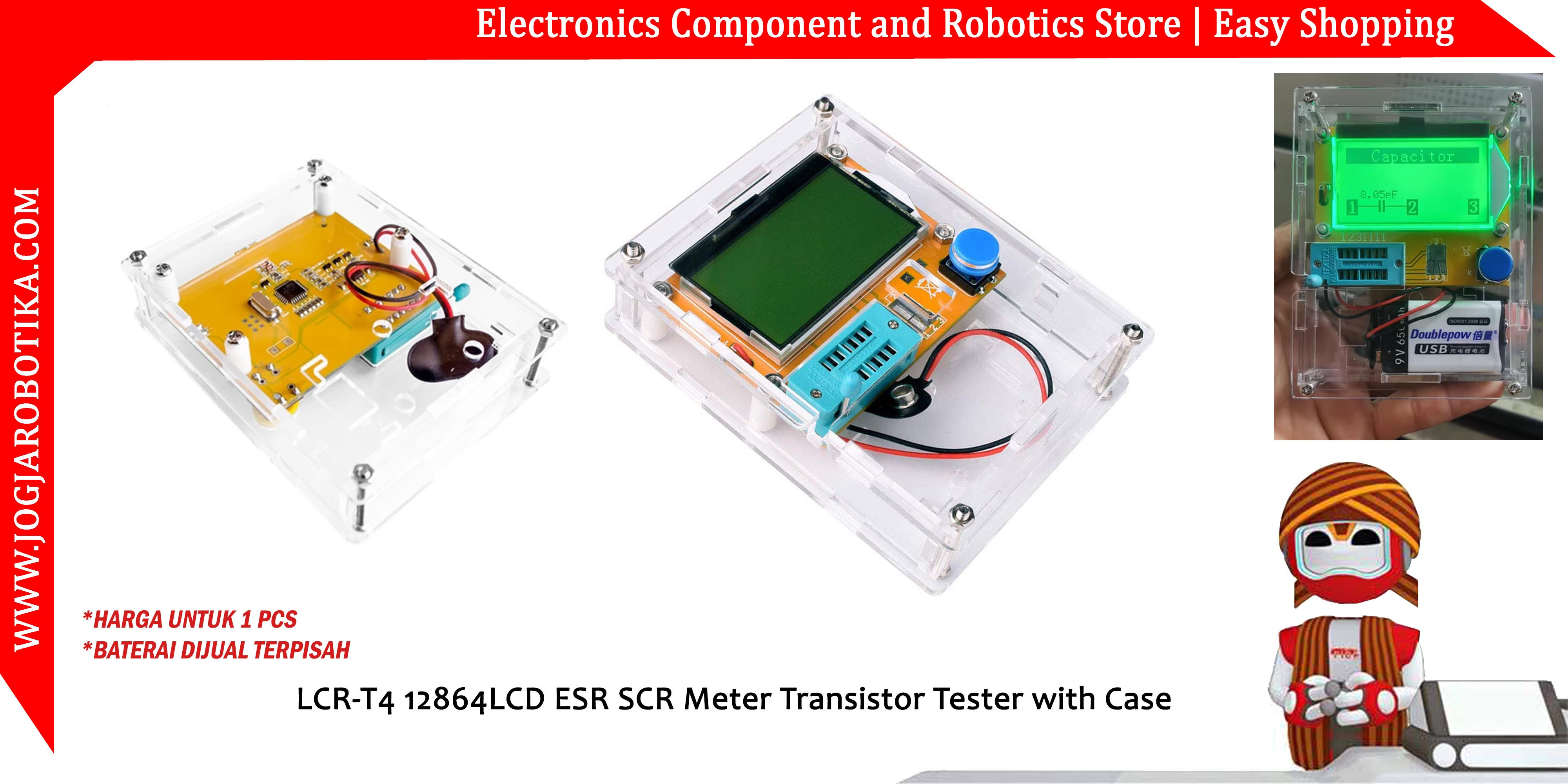 LCR-T4 12864LCD ESR SCR Meter Transistor Tester with Case