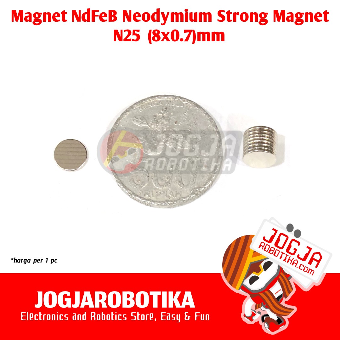 MAGNET N25 BULAT (8X0.7)MM - NDFEB NEODYMIUM STRONG MAGNET