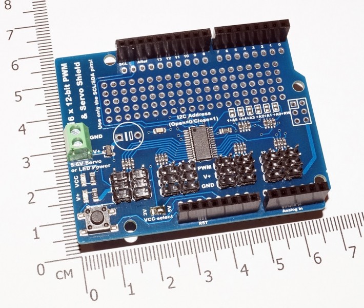16-Channel 12-bit PWM Servo Shield - I2C interface