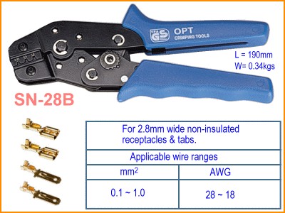 Tang Crimping SN-28B 0.1-1.0 mm² 18-28 AWG
