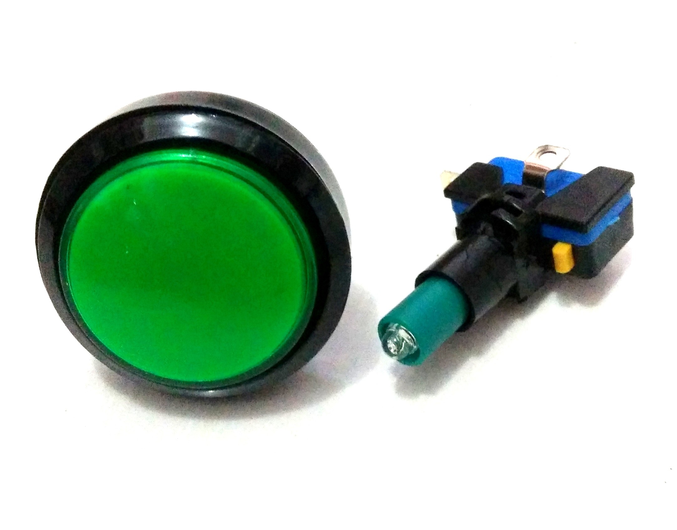 Tombol Acara Kuis Round Illuminated Push Button With LED 46mm-Green