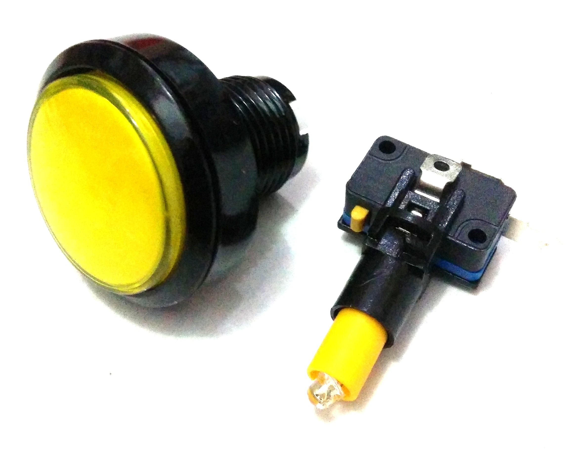 Tombol Acara Kuis Round Illuminated Push Button With LED 46mm-Yellow