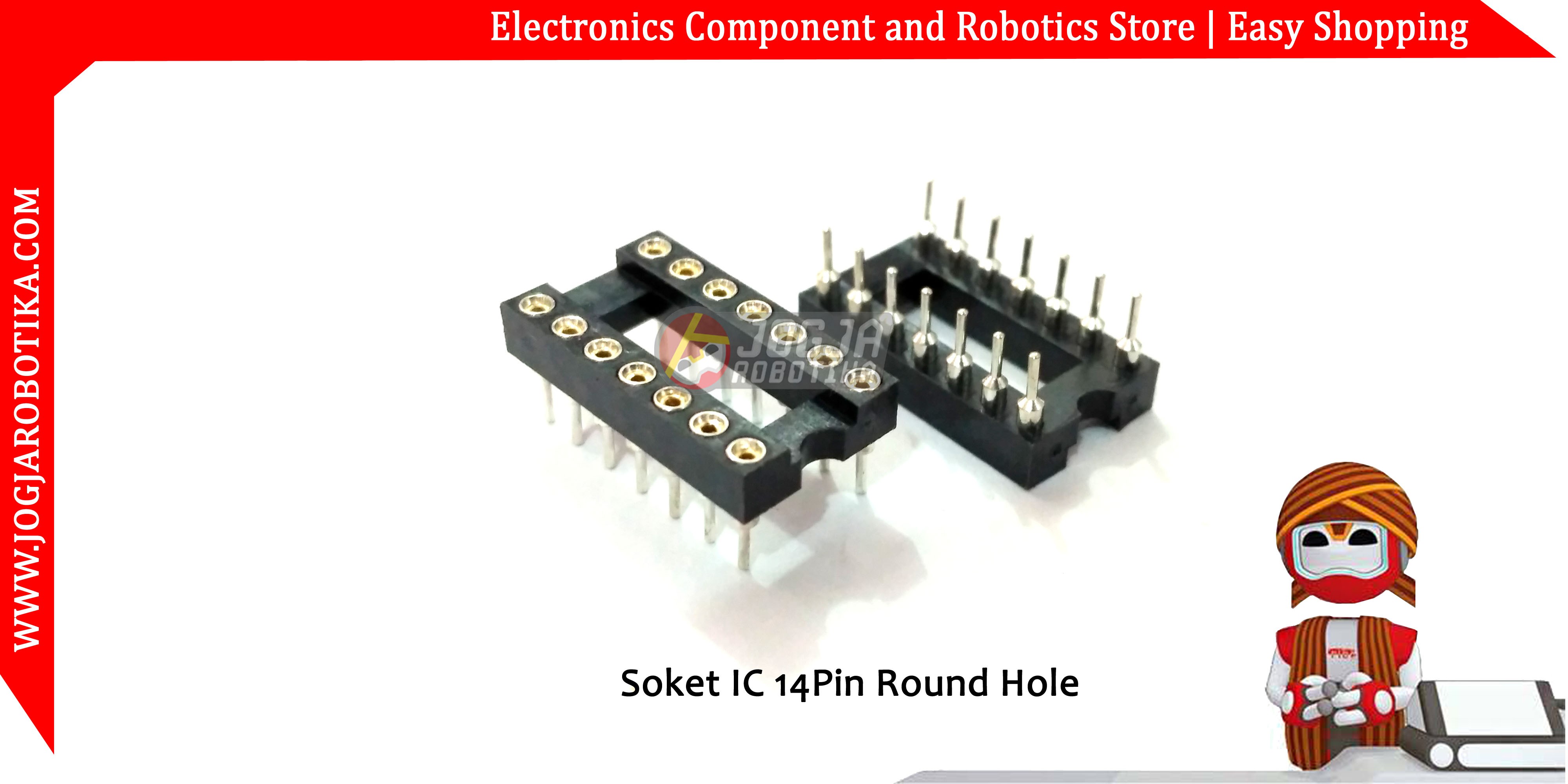 Soket IC 14 pin Round Hole