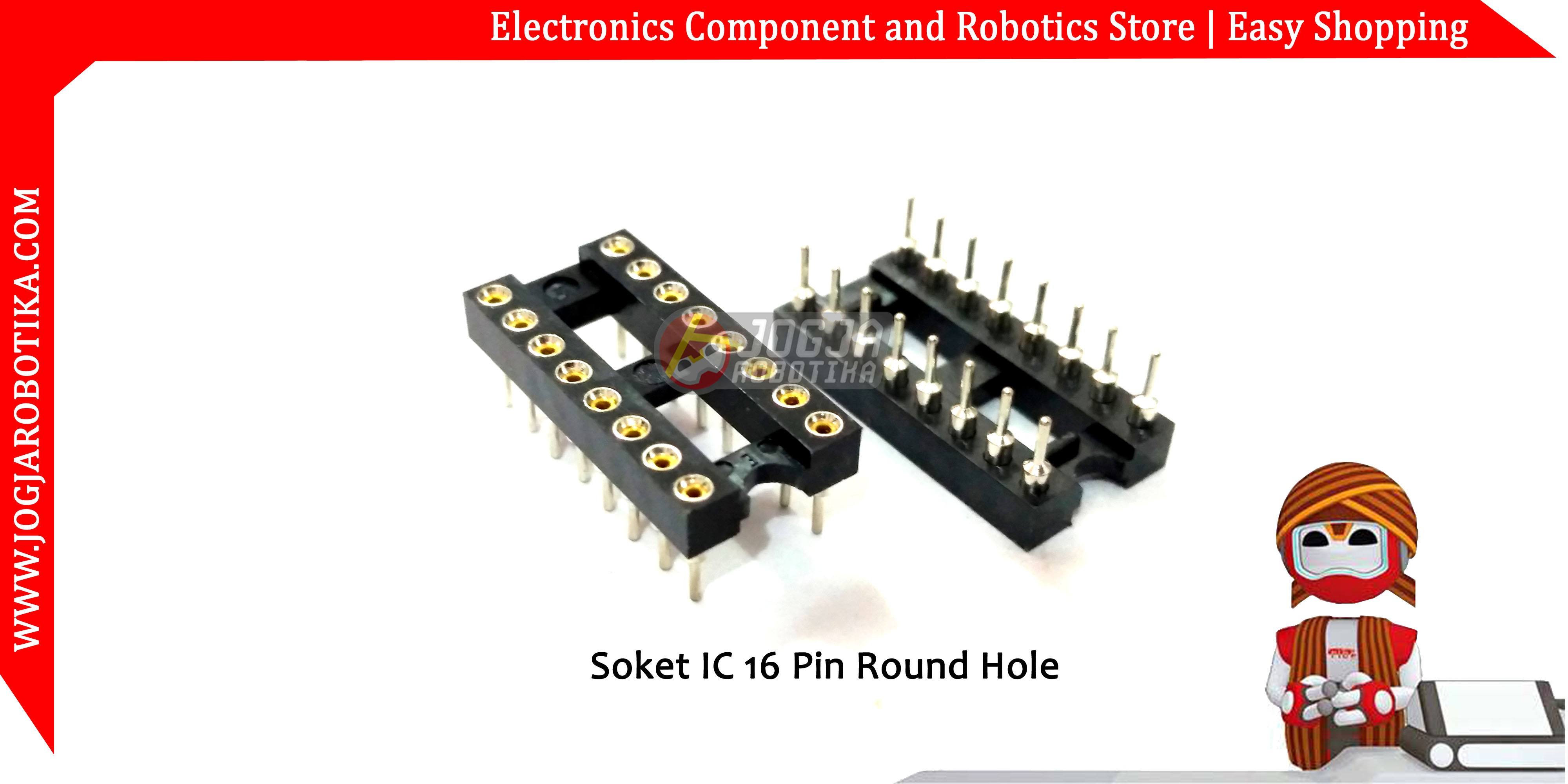 Soket IC 16 pin Round Hole