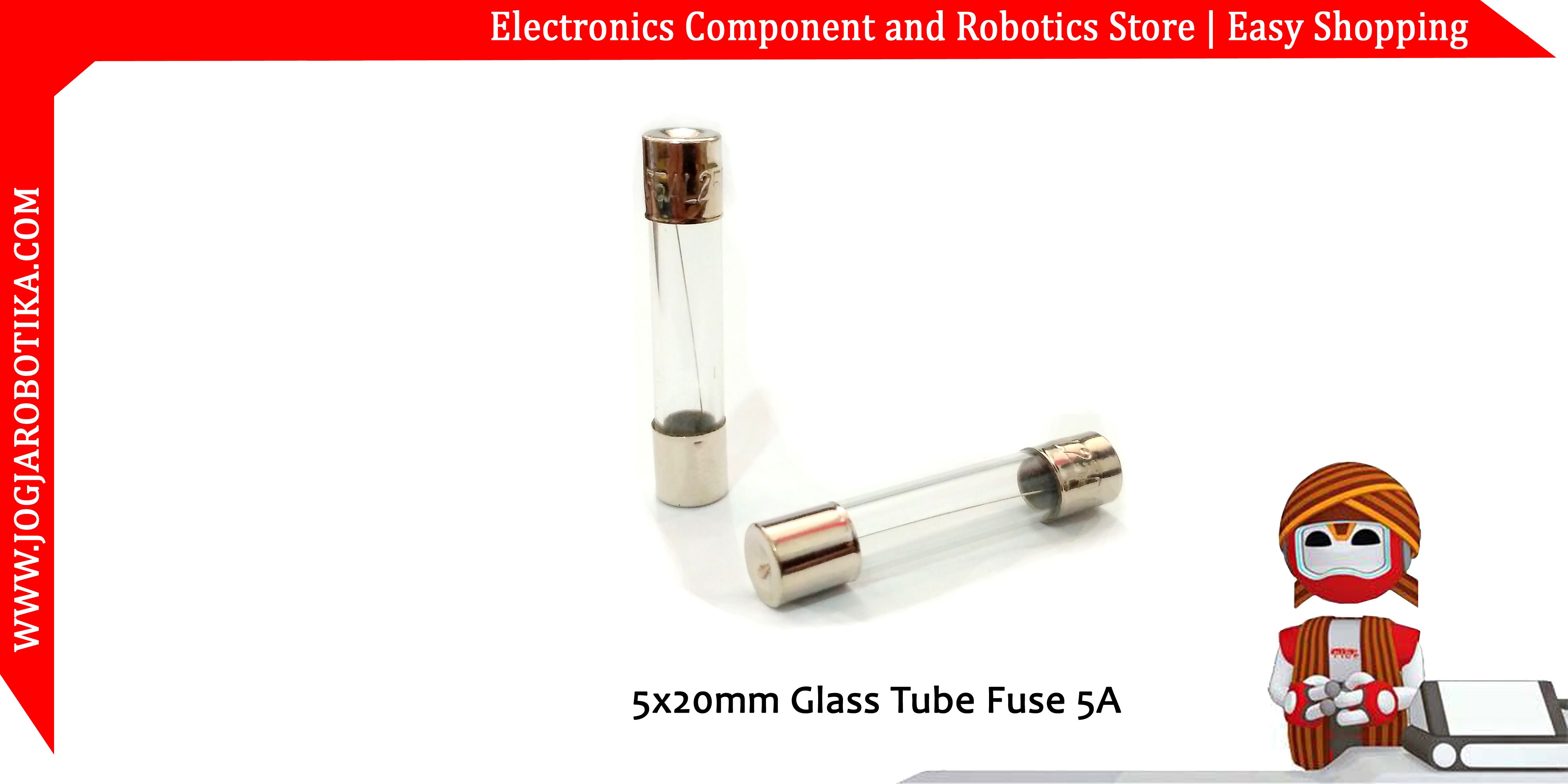 5x20mm Glass Tube Fuse 5A 250V