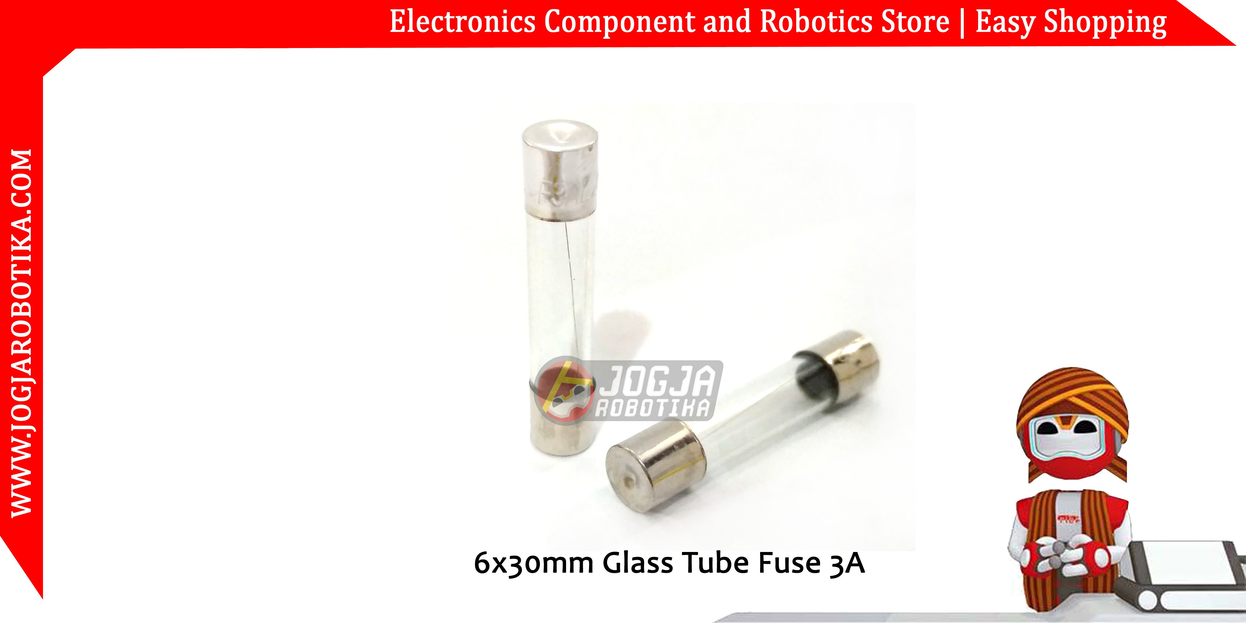 6x30mm Glass Tube Fuse 3A 250V