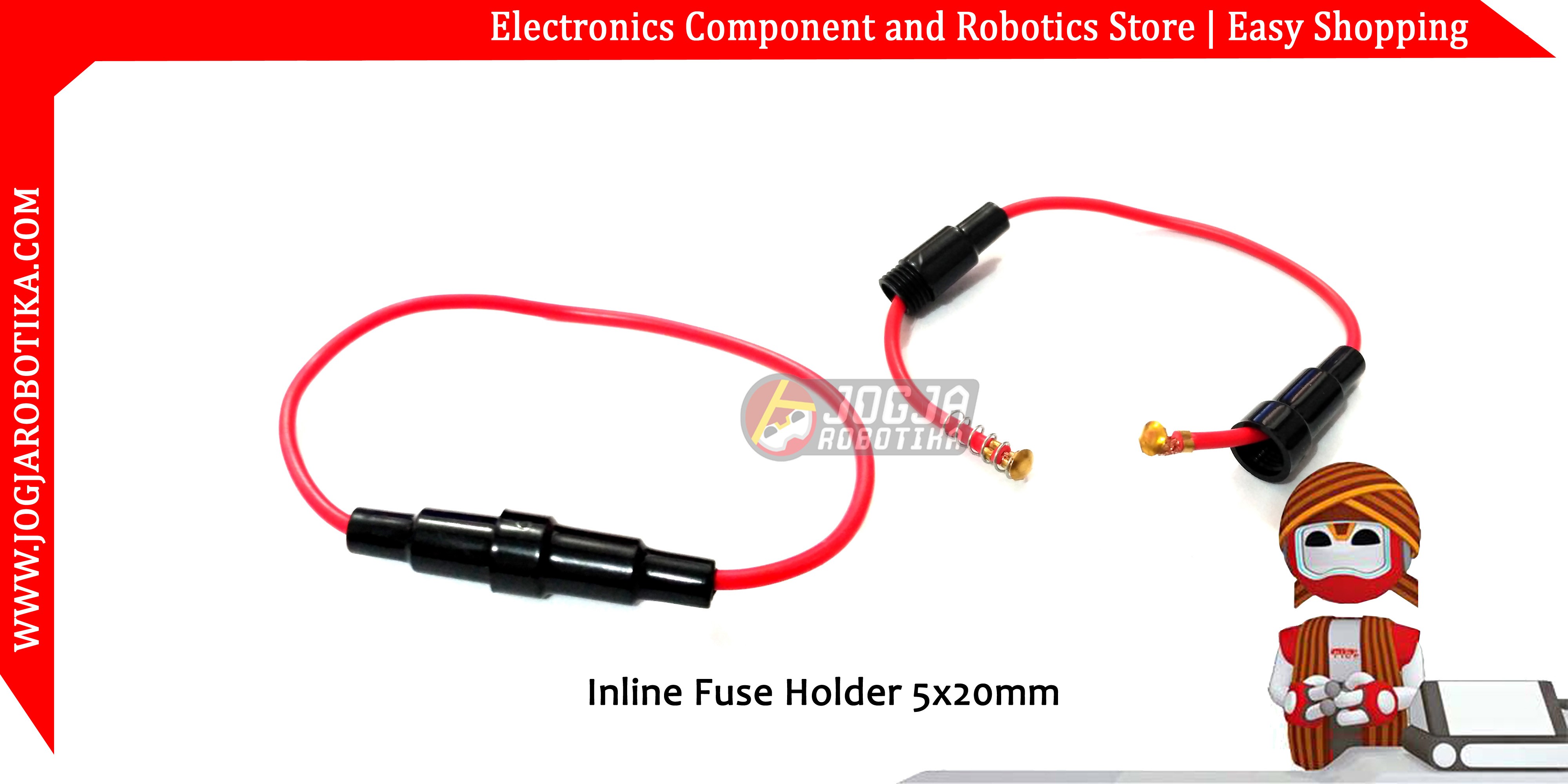 Inline Fuse Holder 5x20mm Copper Wire