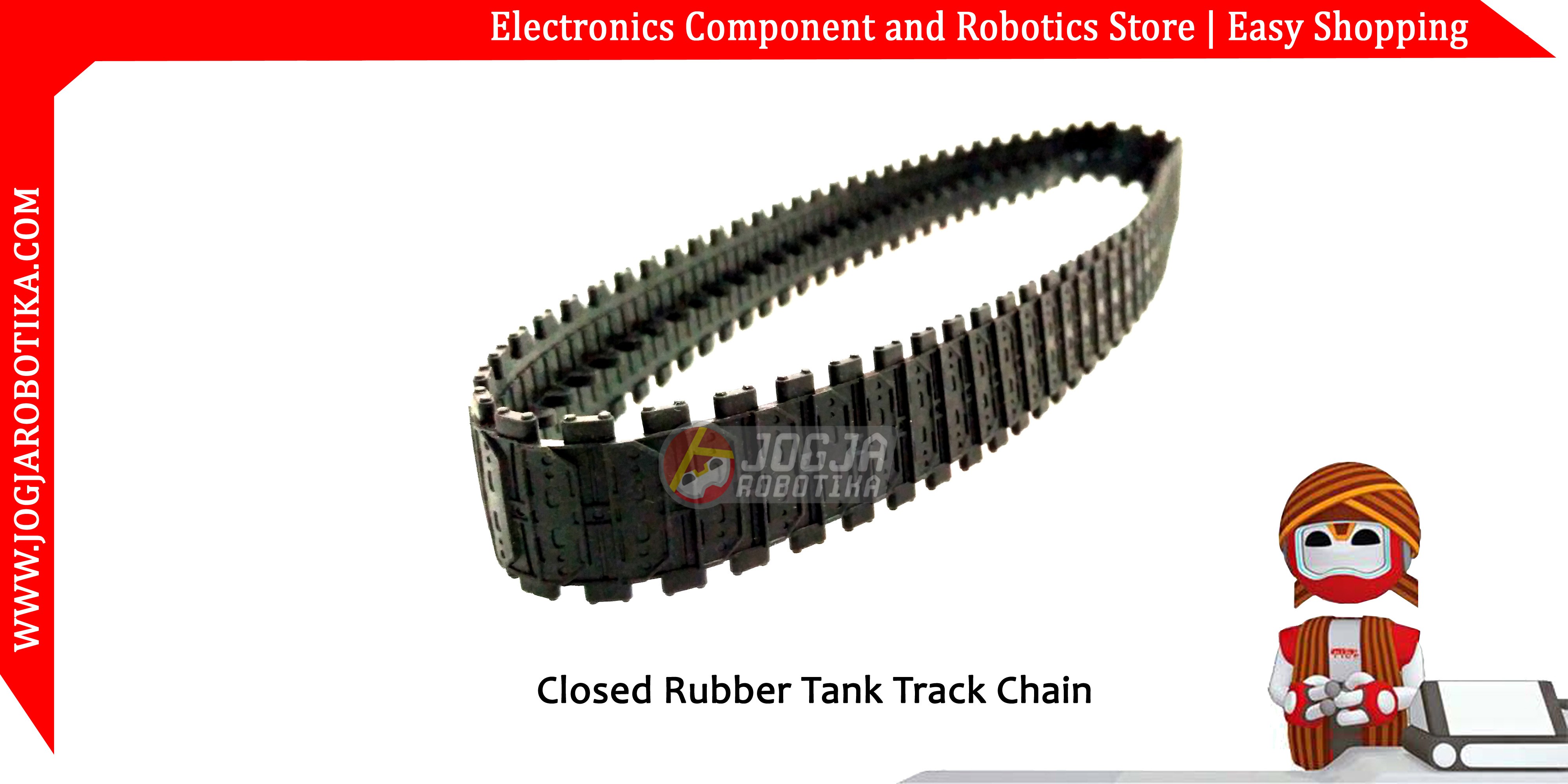 Closed Rubber Tank Track Chain 66Cm 2.5Cm