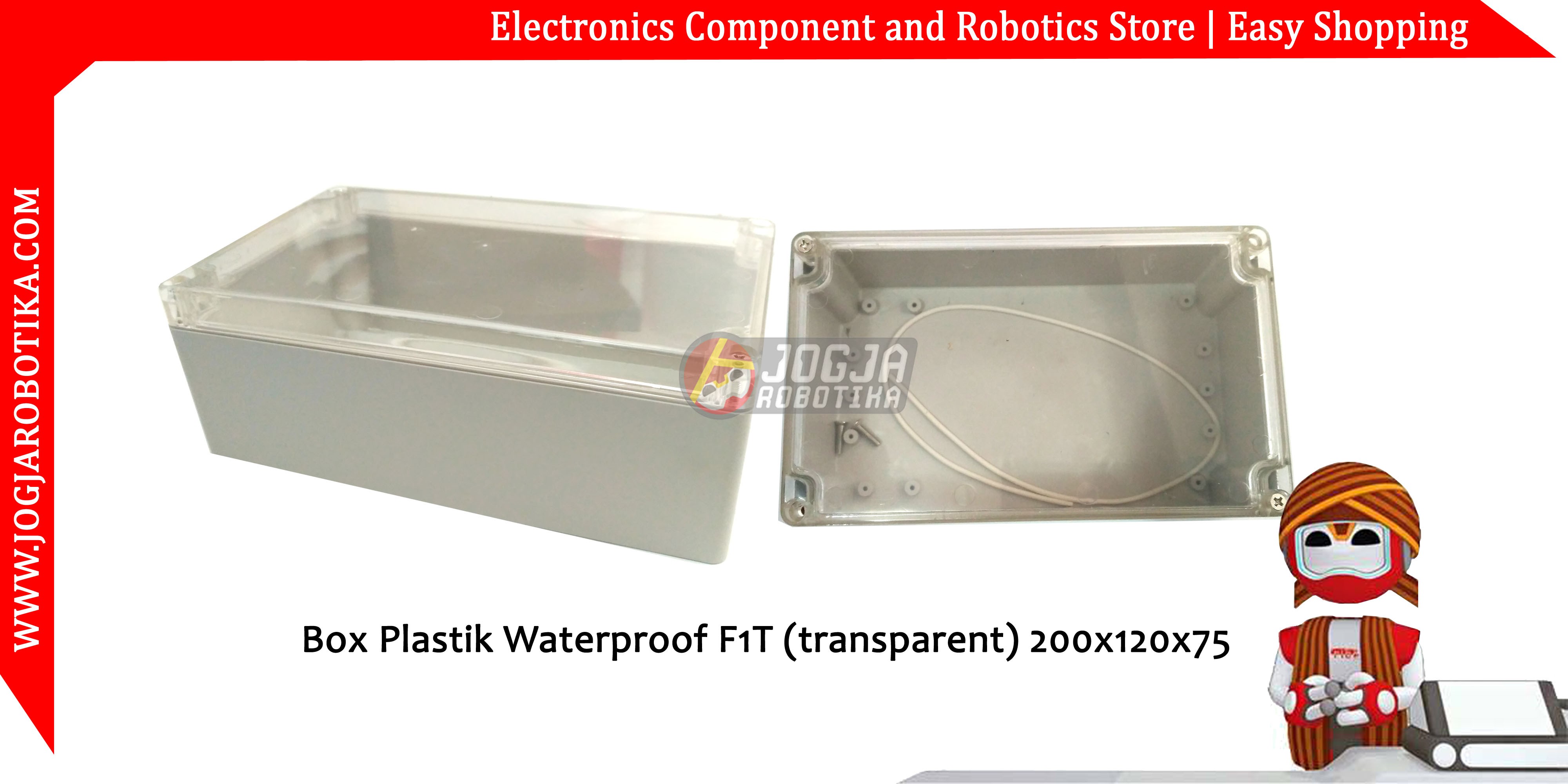 Box Plastik Waterproof F1T (transparent) 200x120x75MM