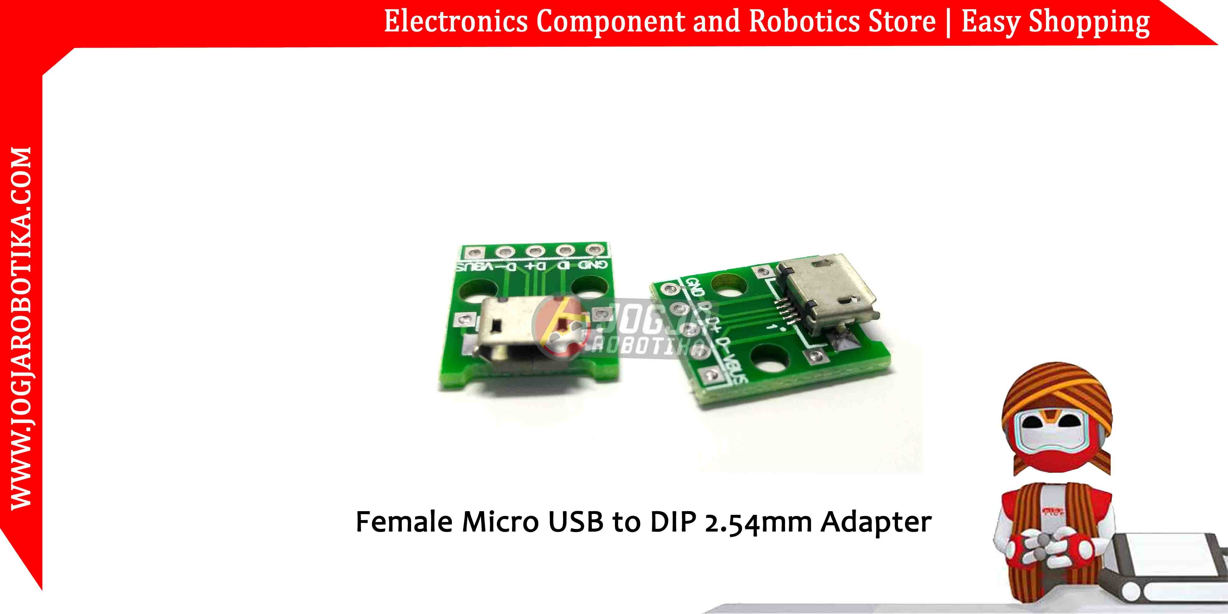 Female Micro USB to DIP 2.54mm Adapter