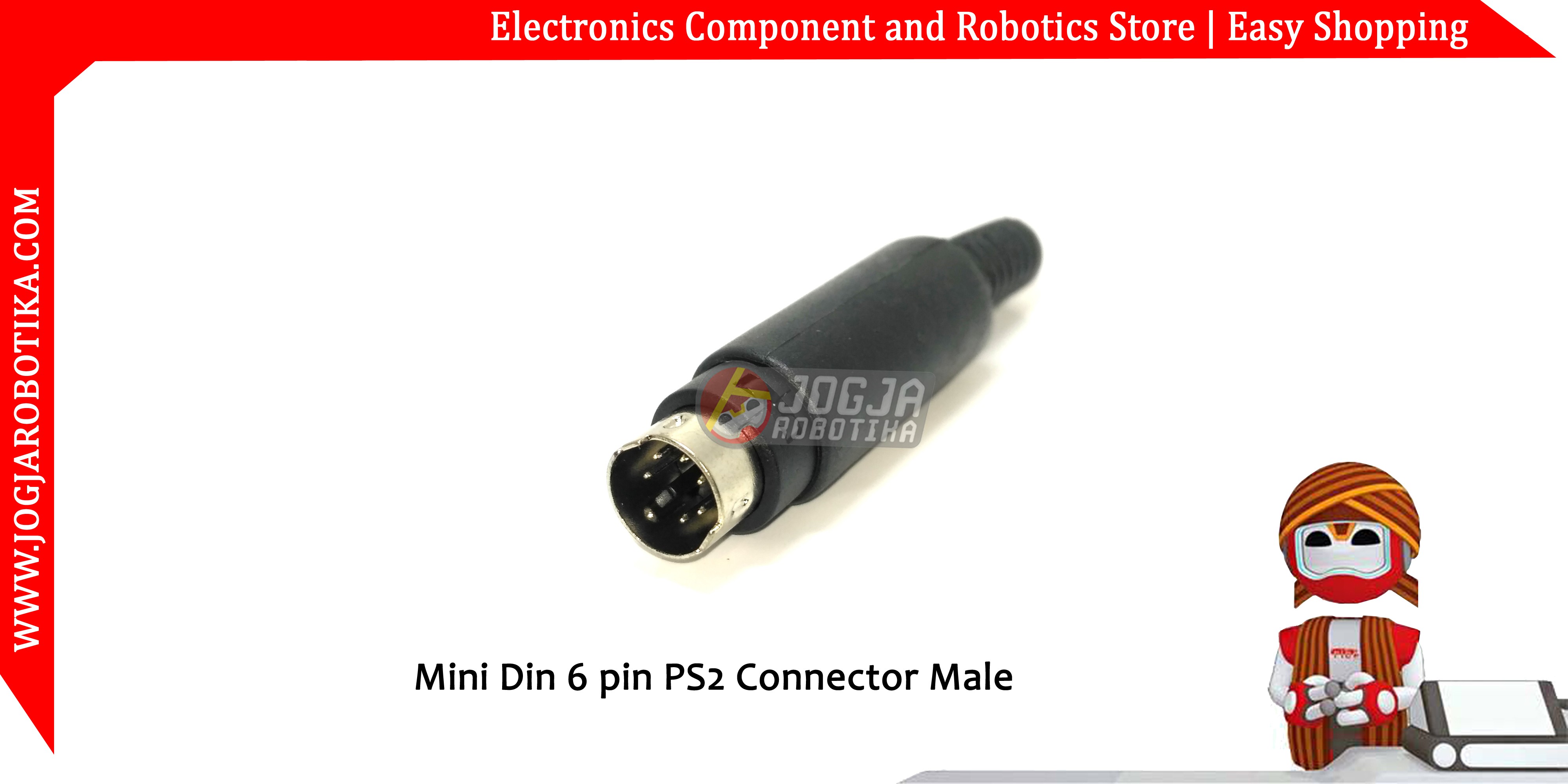 Mini Din 6 pin PS2 Connector Male
