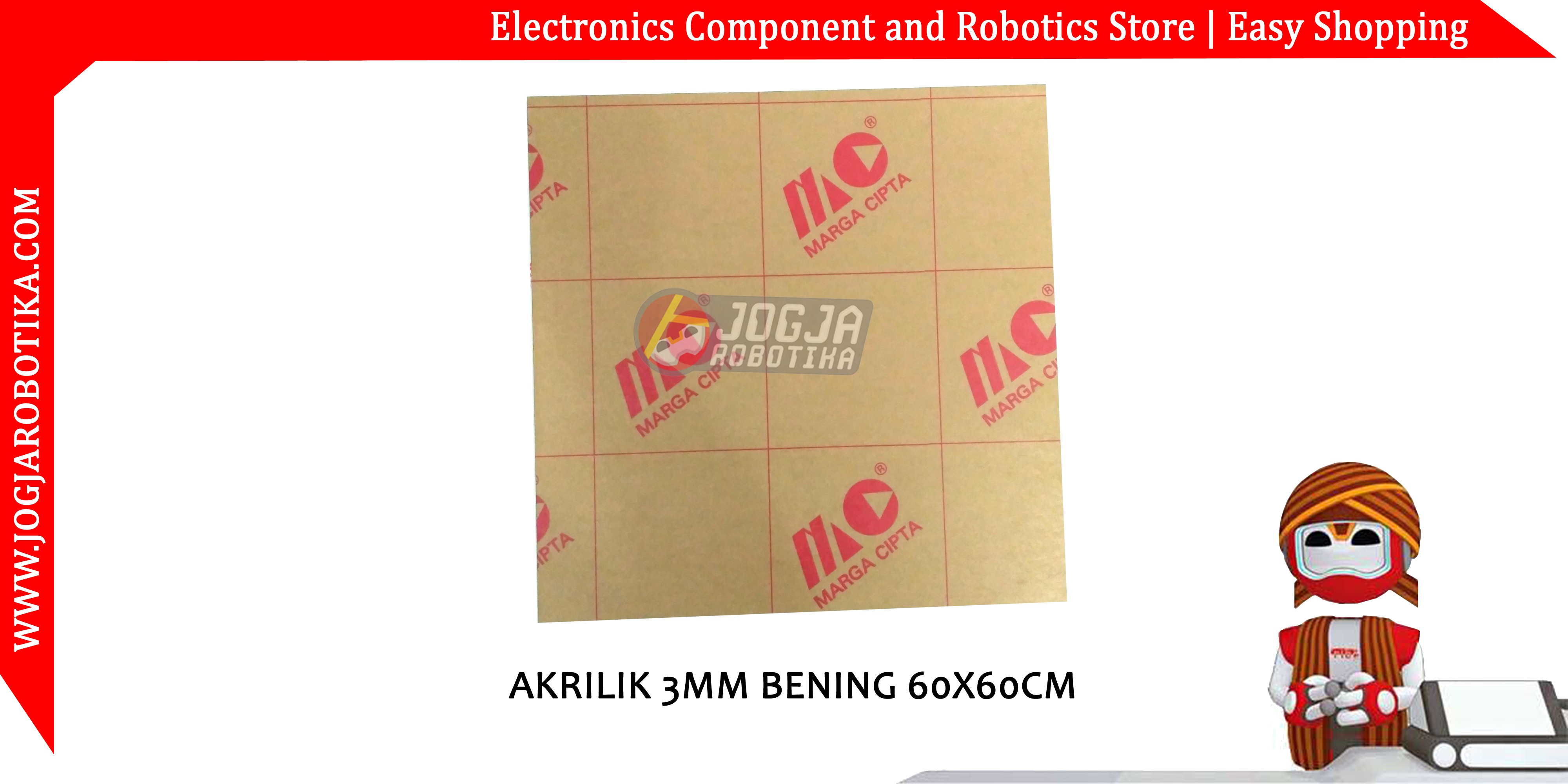AKRILIK 3MM BENING 60X60CM