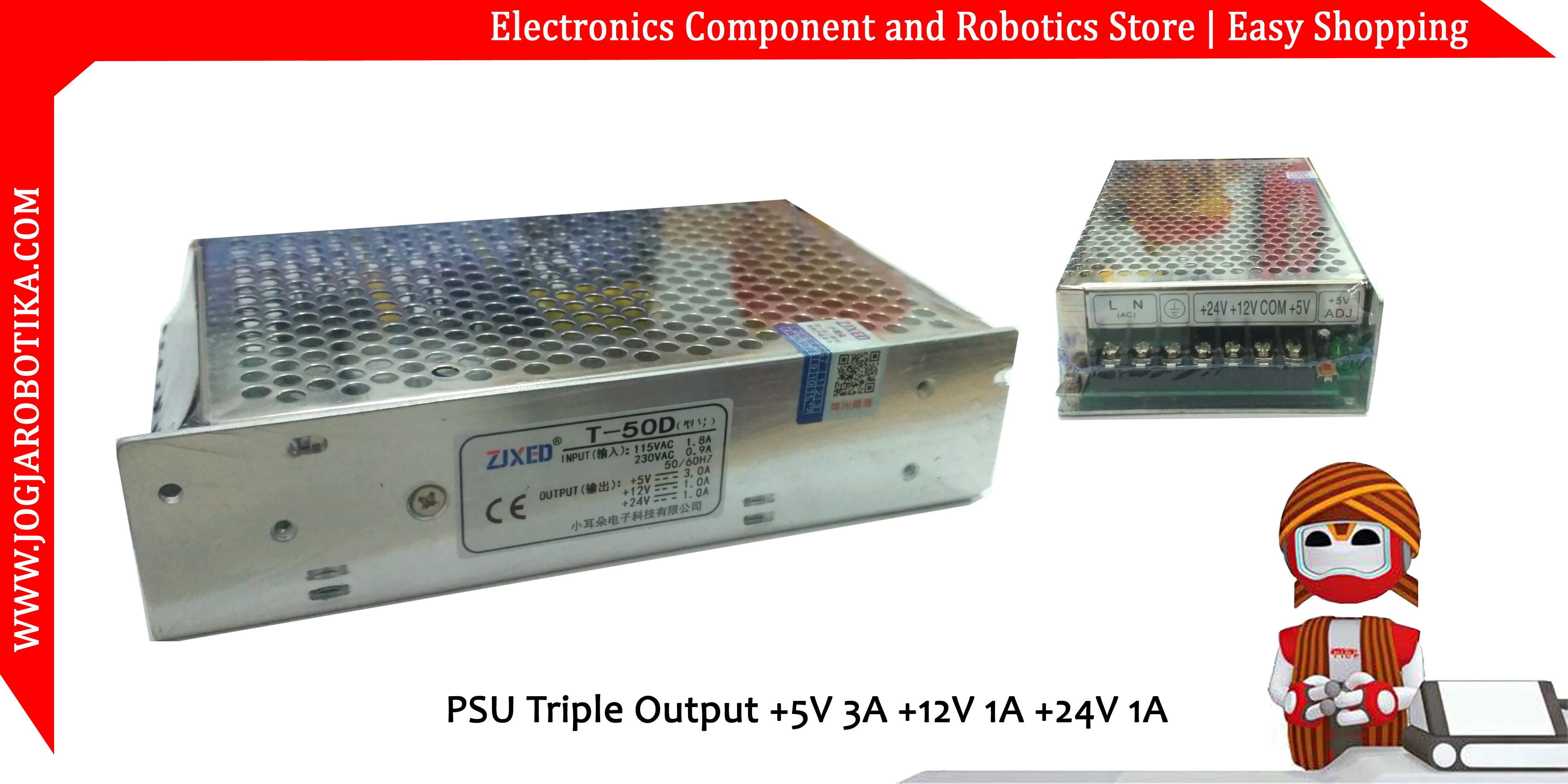 PSU Triple Output +5V 3A +12V 1A +24V 1A