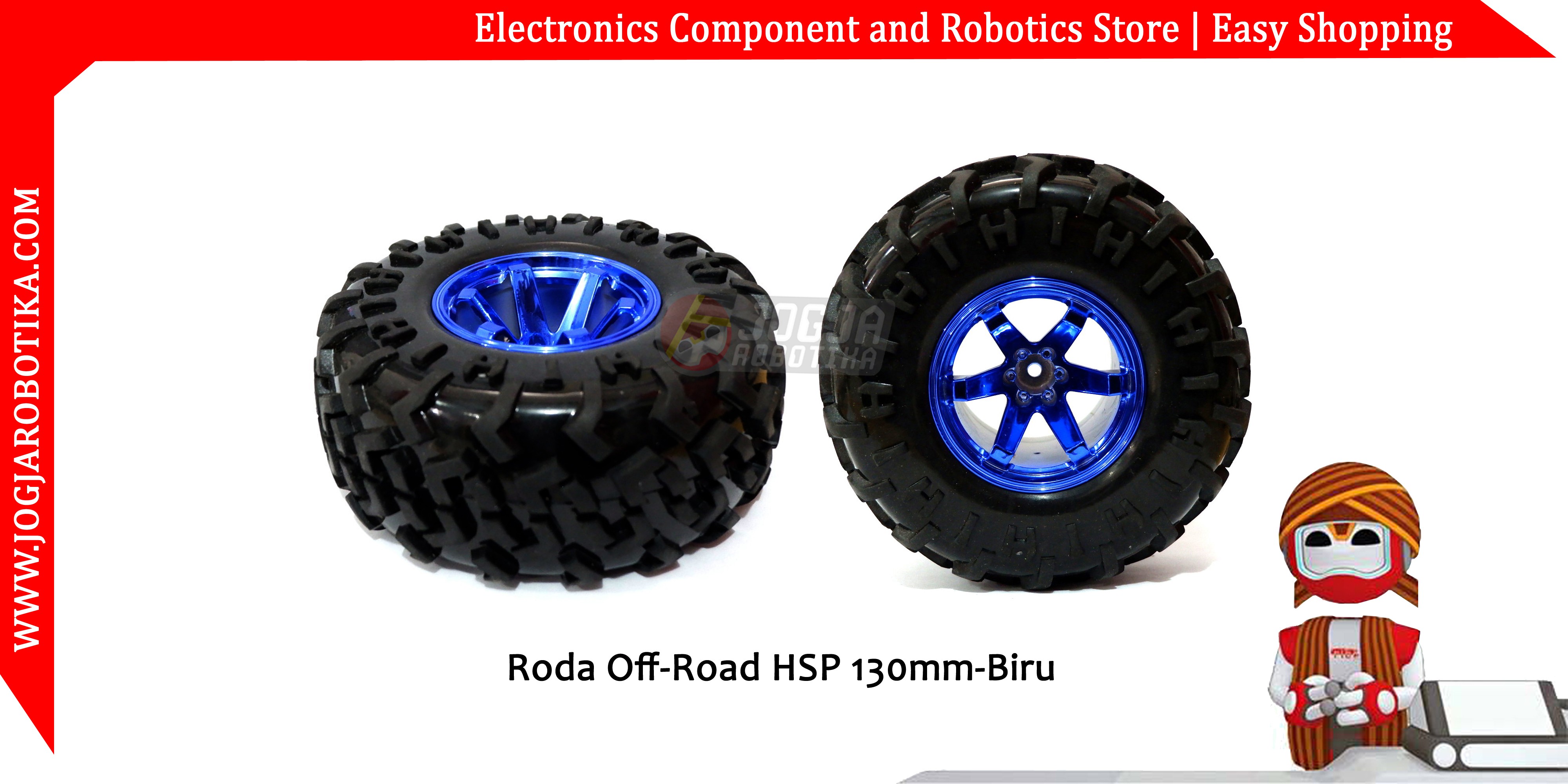 Roda Off-Road Wheel HSP 130mm-Biru
