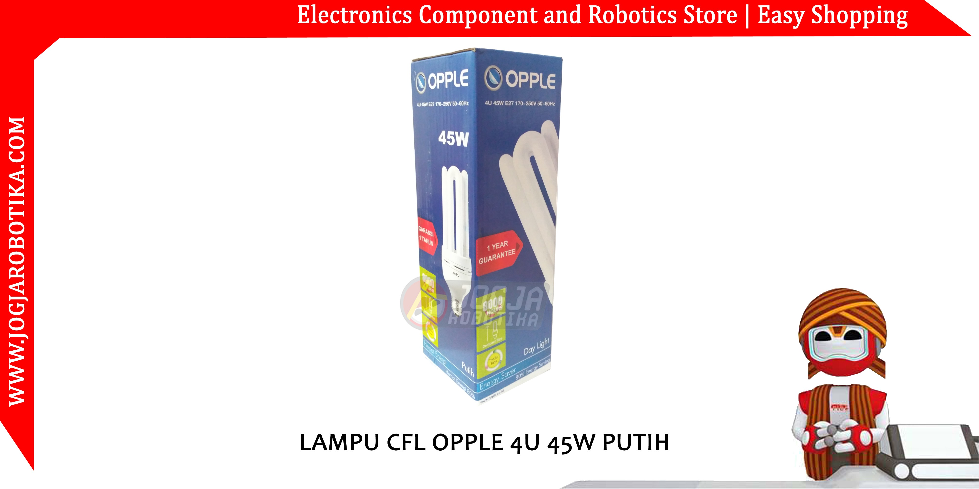 LAMPU CFL OPPLE 4U 45W PUTIH